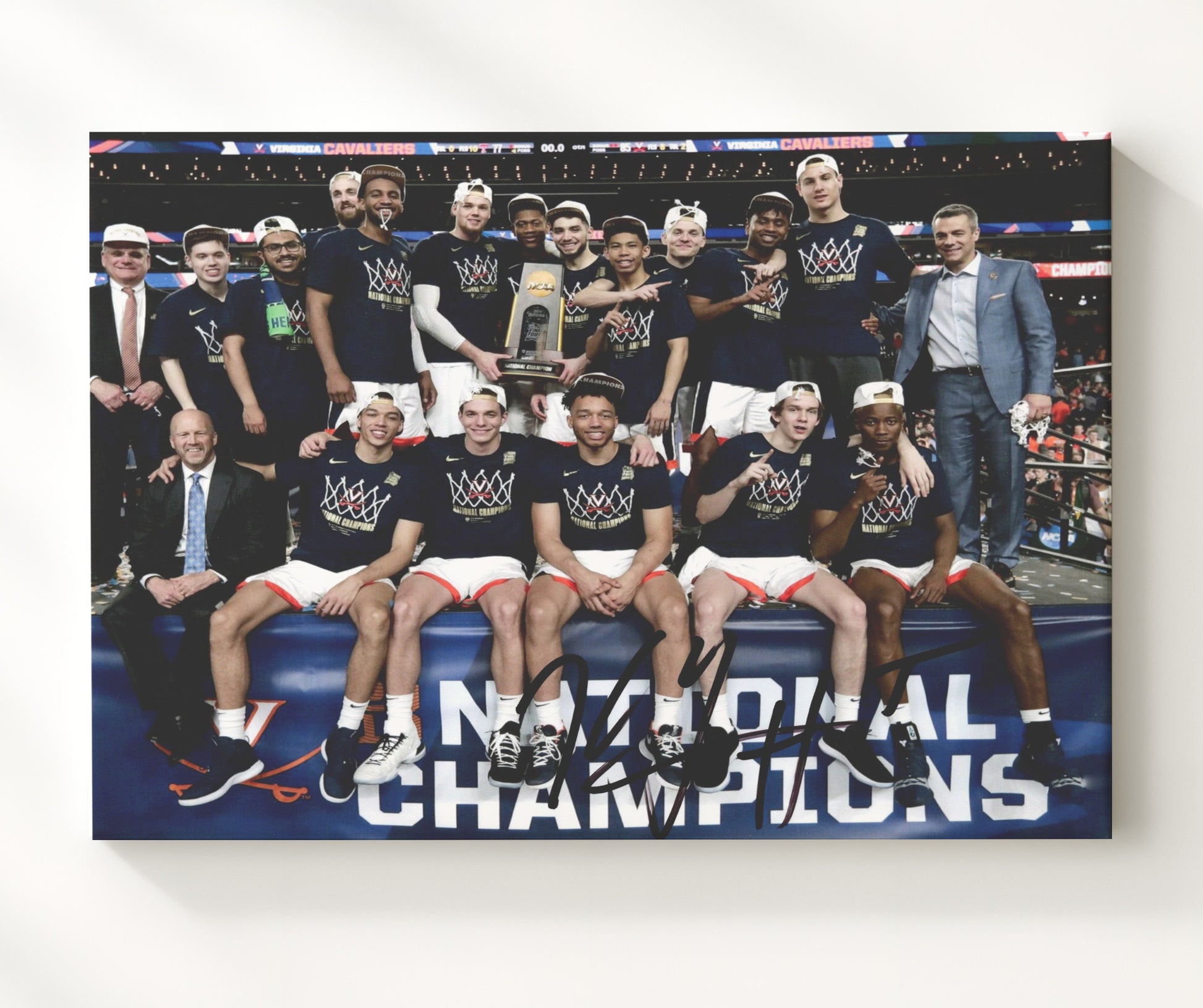 Virginia Basketball Kyle Guy National a championship celebration 2019 College Basketball Wall Art 20x24 Canvas college basketball wall art print
