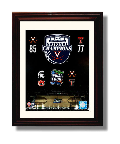 Virginia Basketball National Champions Wahoos Rise 2019 Final Four College Basketball Wall Art 8x10 Beveled Frame college basketball wall art print