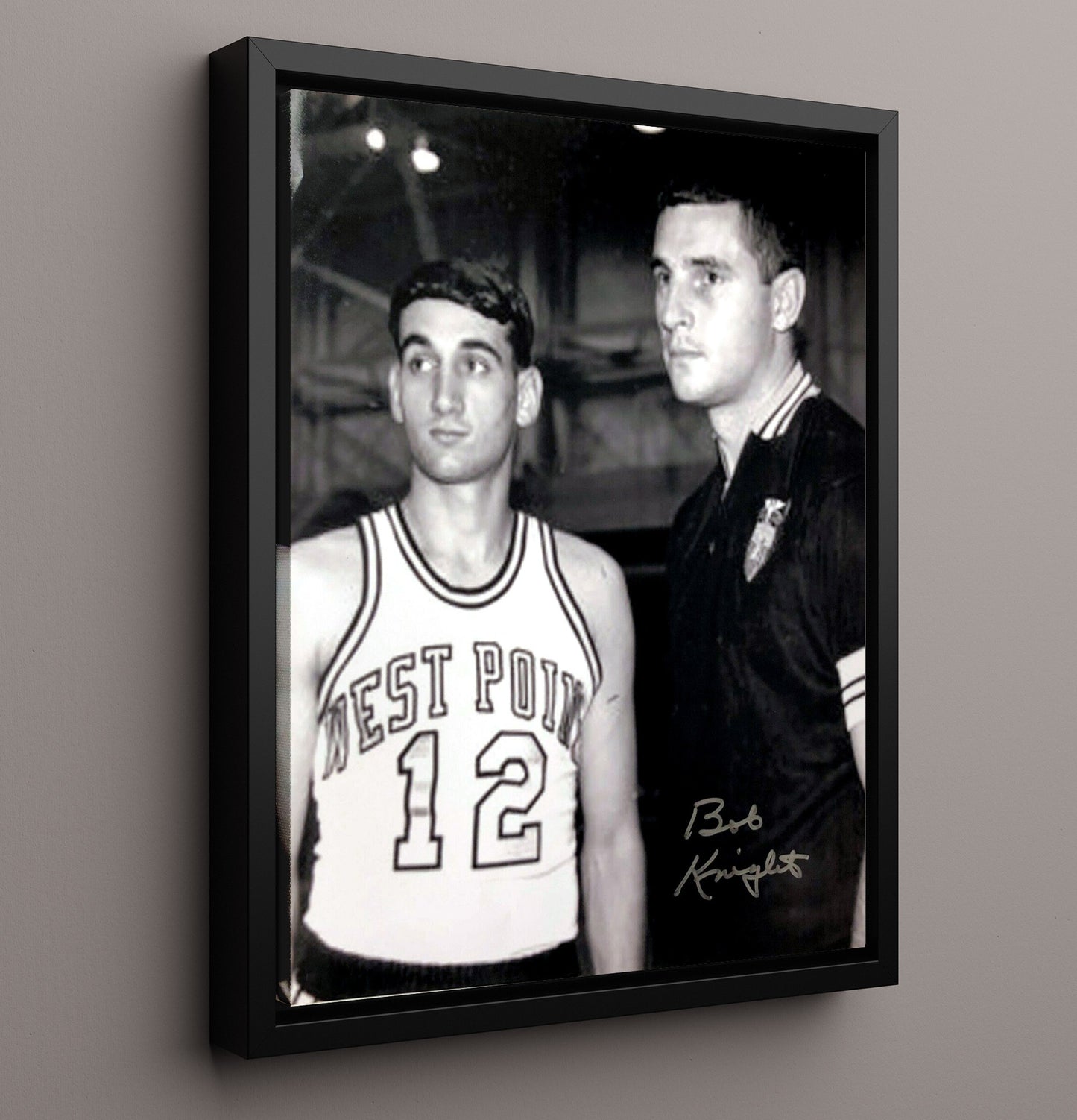 West Point Bobby Knight Sideline Leadership College Basketball Wall Art 16x20 Framed Canvas college basketball wall art print