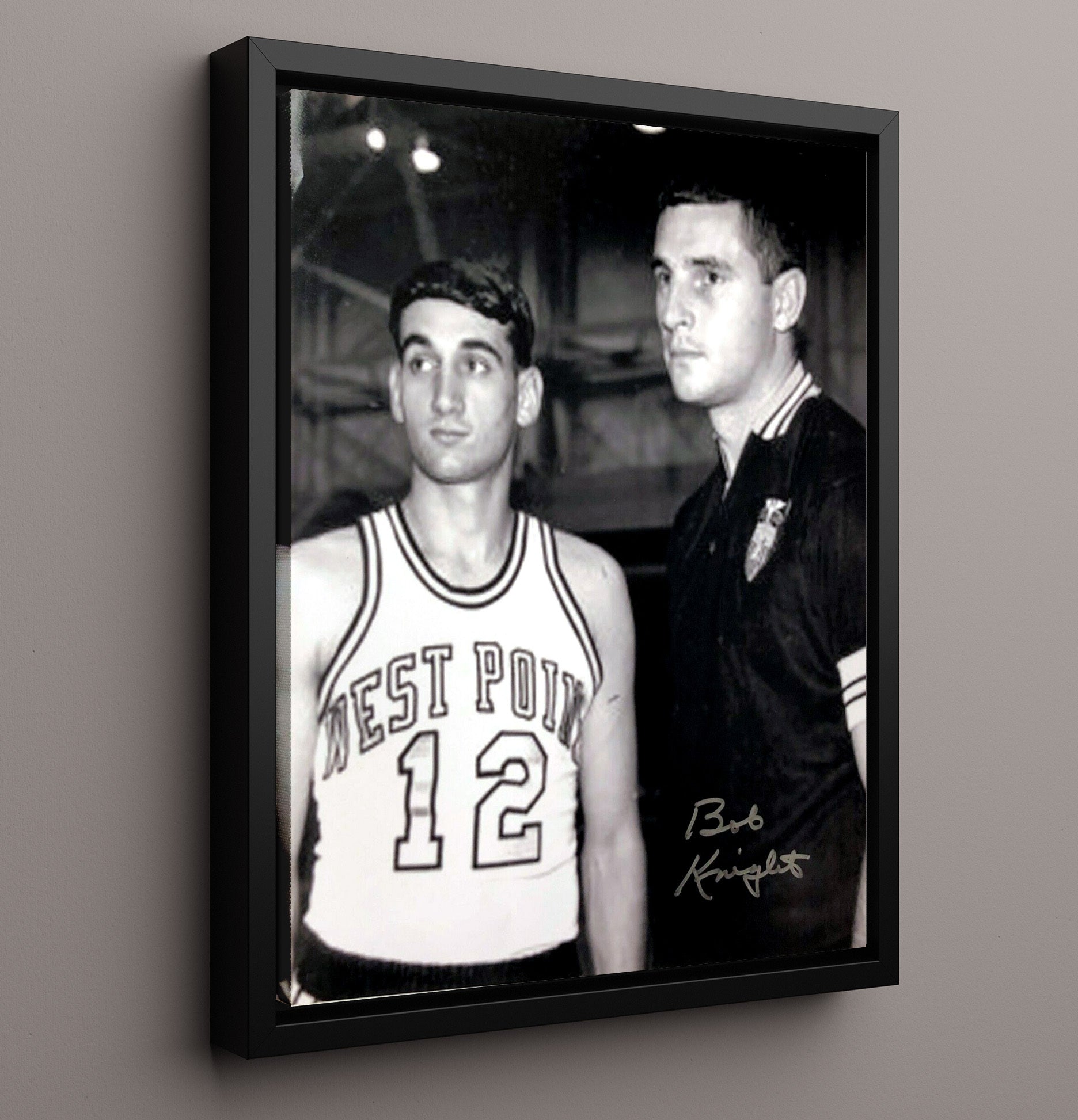 West Point Bobby Knight Sideline Leadership College Basketball Wall Art 16x20 Framed Canvas college basketball wall art print