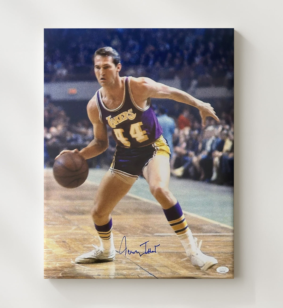 West Virginia Basketball Jerry West Dribble Drive 16x20 Gallery Frame college basketball wall art