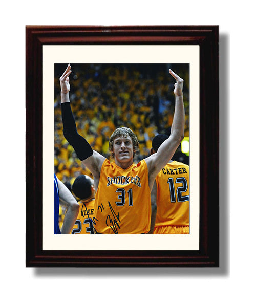 Wichita State Basketball Ron Baker Shocker Pride Celebration College Basketball Wall Art 8x10 Beveled Frame college basketball wall art print