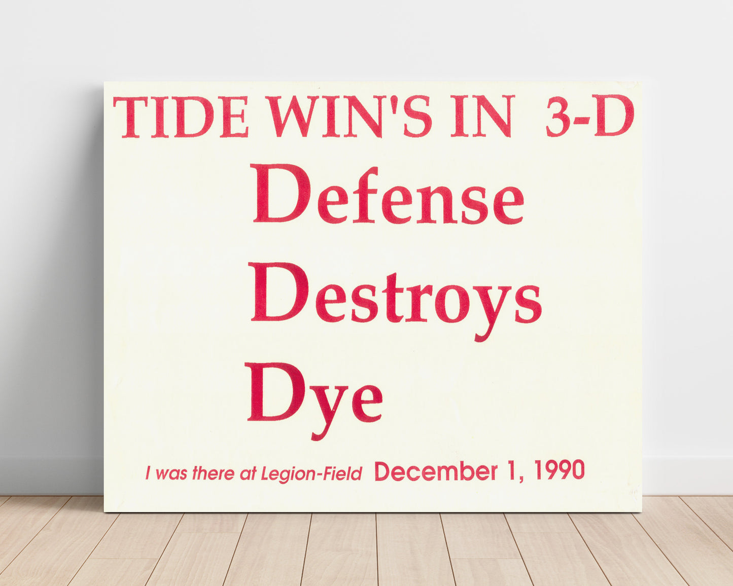 Alabama Football - 1990 Iron Bowl 3D Defense Poster 8x10 Unframed Print college football wall art