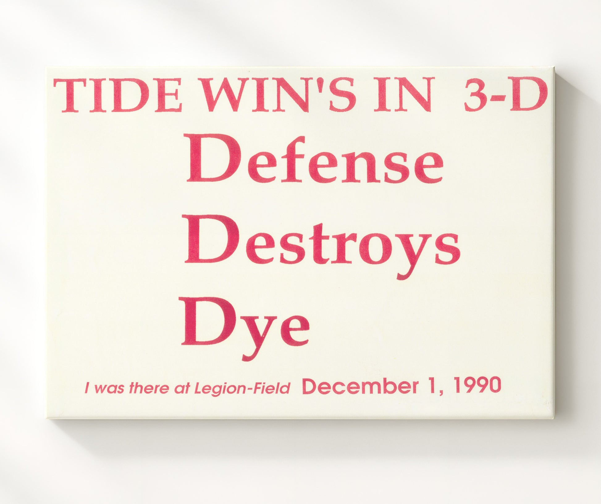 Alabama Football - 1990 Iron Bowl 3D Defense Poster 8x10 Canvas college football wall art