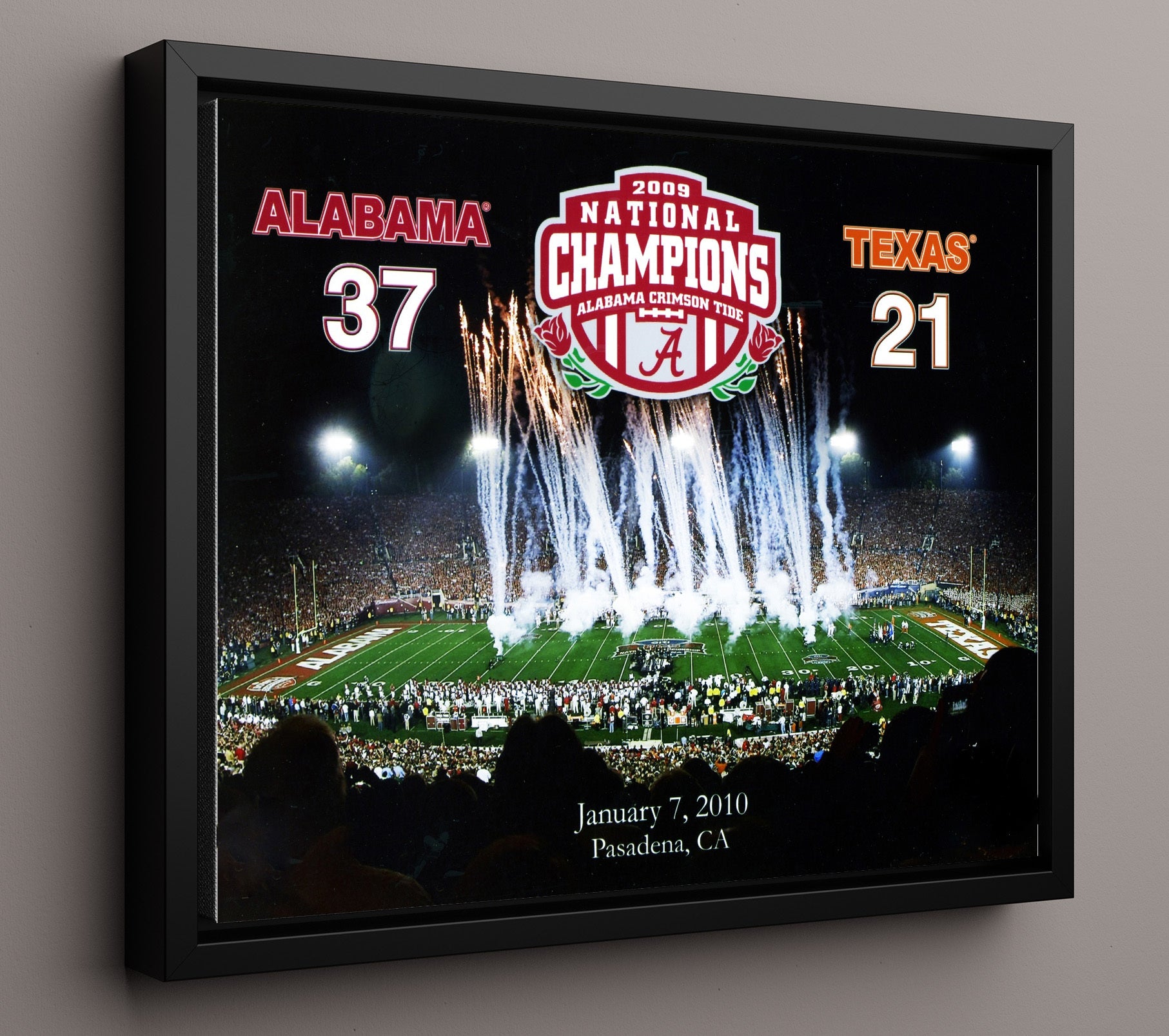 Alabama Football - 2009 National Championship Rose Bowl Celebration 8x10 Framed Canvas college football wall art