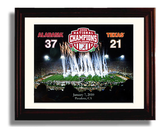 Alabama Football 2009 National Championship Rose Bowl Celebration College Football Wall Art 8x10 Beveled Frame wall art print – College Football decor