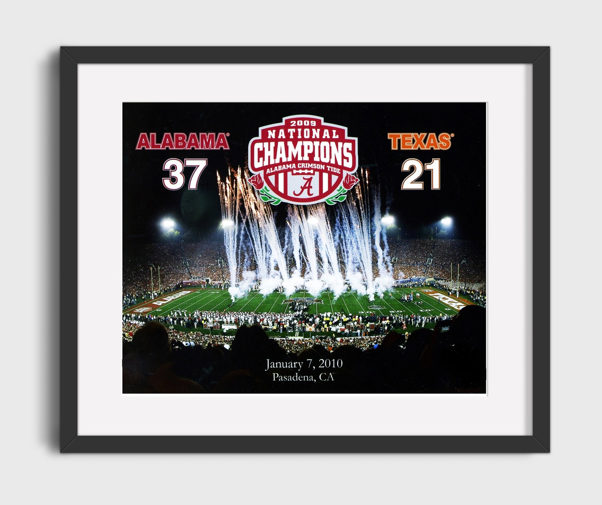 Alabama Football - 2009 National Championship Rose Bowl Celebration 8x10 Gallery Frame college football wall art