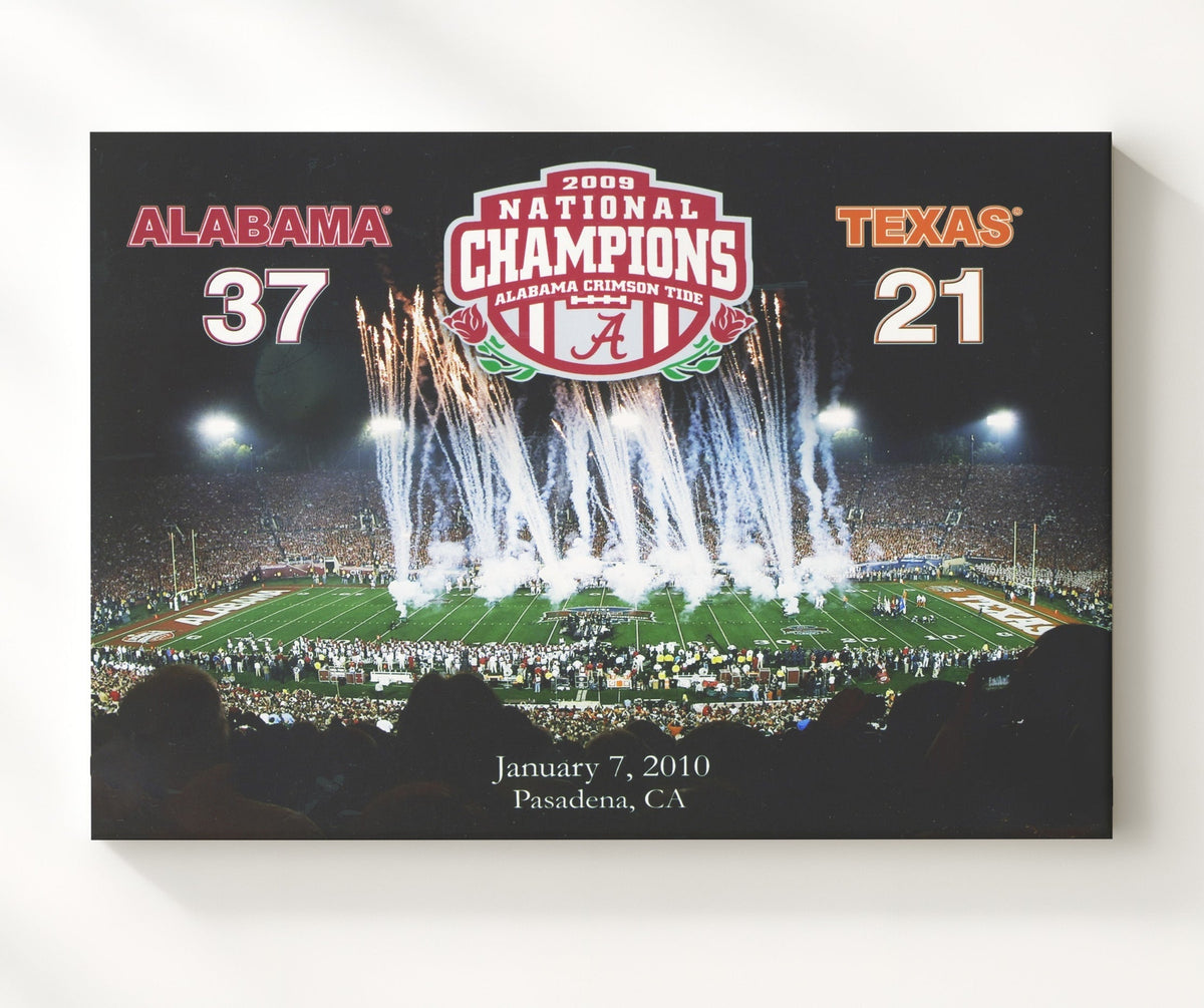 Alabama Football - 2009 National Championship Rose Bowl Celebration 8x10 Canvas college football wall art