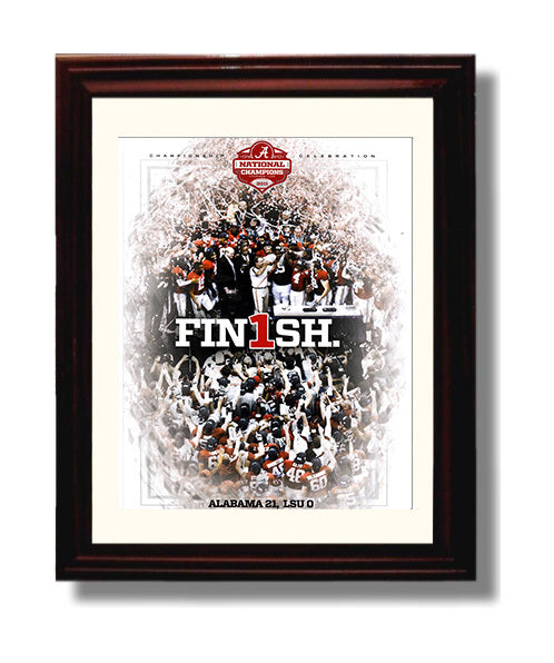 Alabama Football 2011 Crimson Tide Finish the Job College Football Wall Art 8x10 Beveled Frame wall art print – College Football decor
