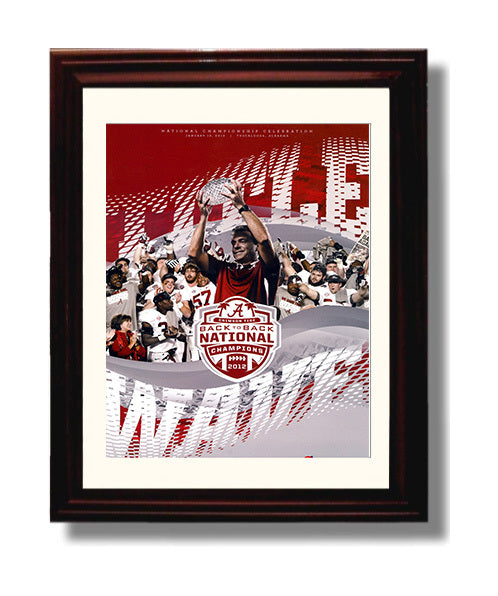 Alabama Football 2012 Parade Champs Back to Back Tide College Football Wall Art 8x10 Beveled Frame wall art print – College Football decor