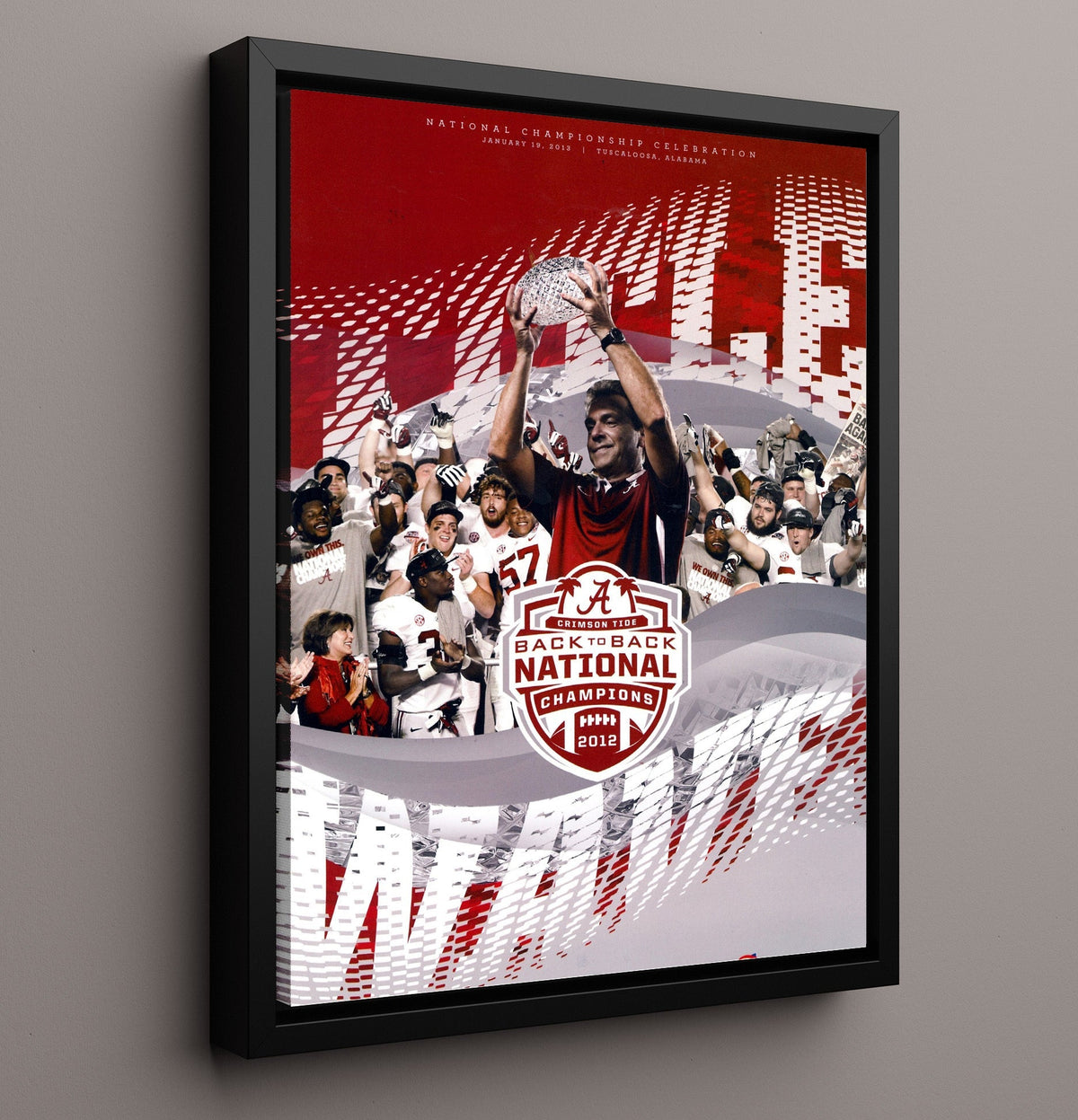 Alabama Football - 2012 Parade Champs - Back to Back Tide 8x10 Framed Canvas college football wall art