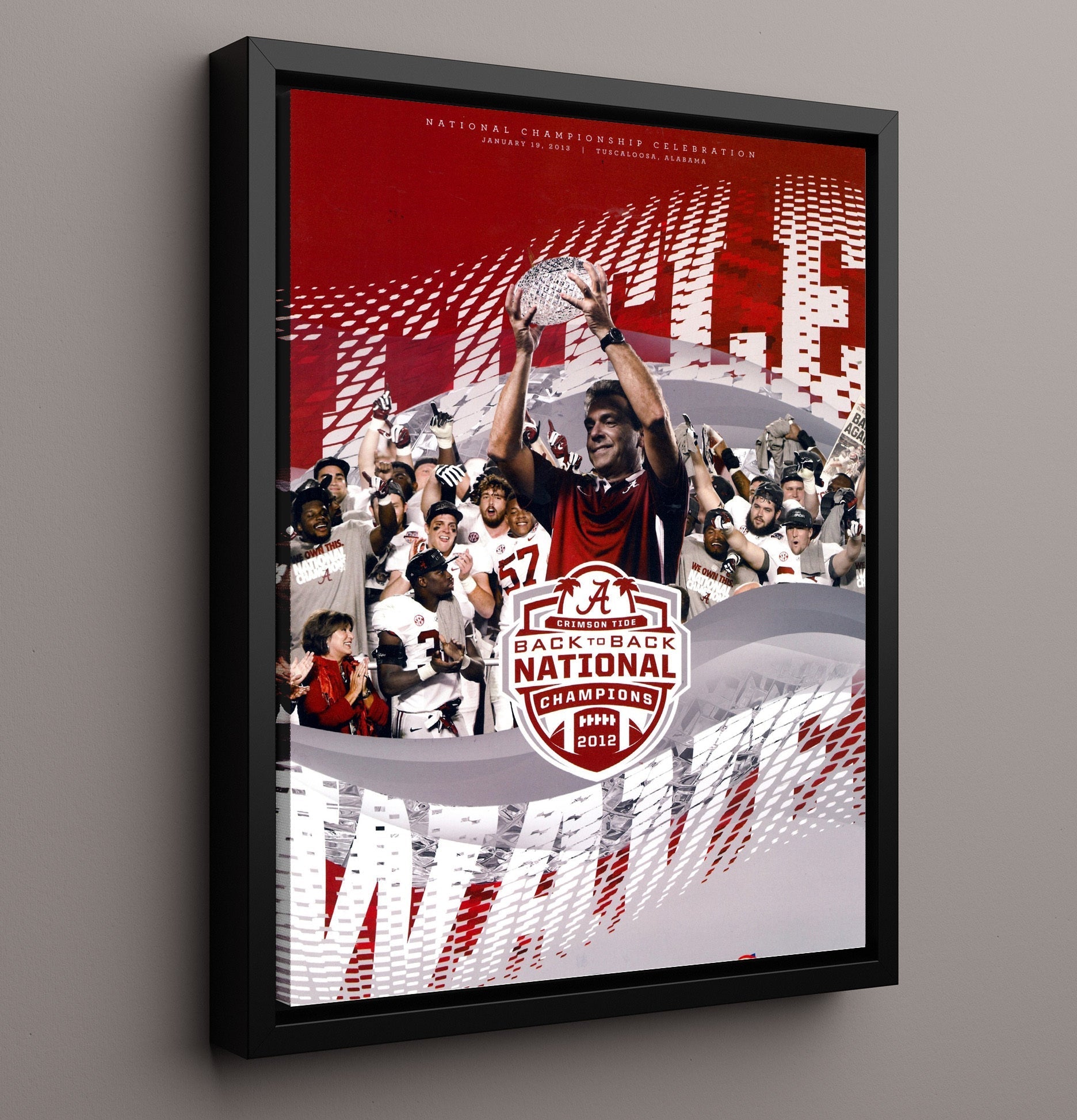 Alabama Football - 2012 Parade Champs - Back to Back Tide 8x10 Framed Canvas college football wall art