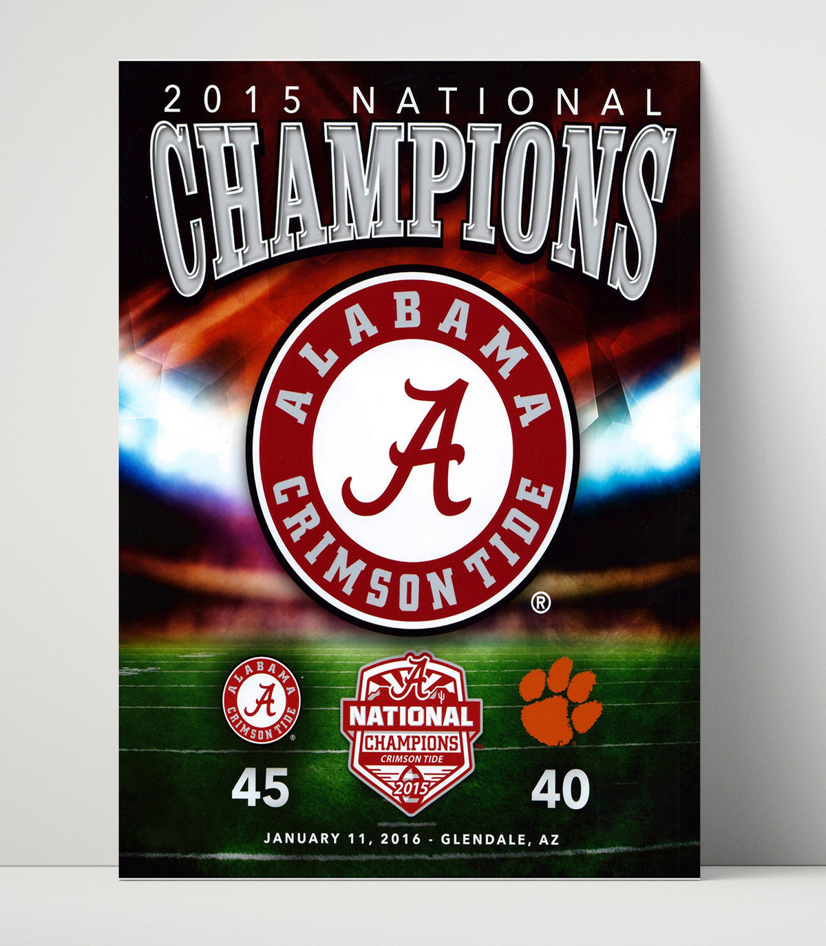 Alabama Football - 2015 National Champs - Tide Tops Tigers 8x10 Unframed Print college football wall art