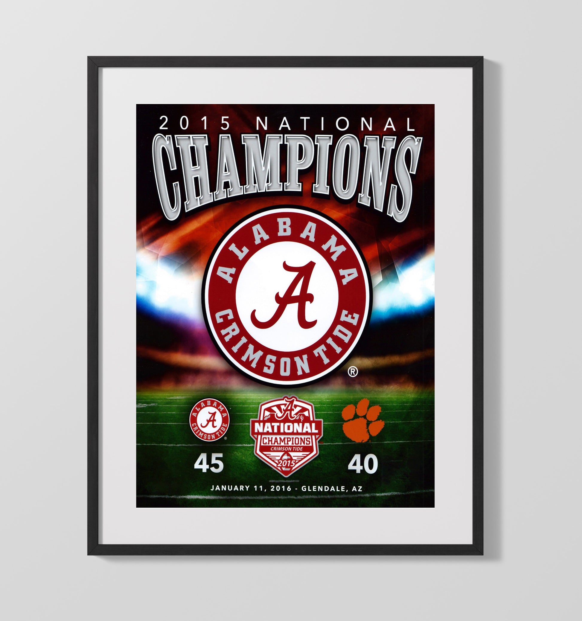 Alabama Football - 2015 National Champs - Tide Tops Tigers 8x10 Gallery Frame college football wall art