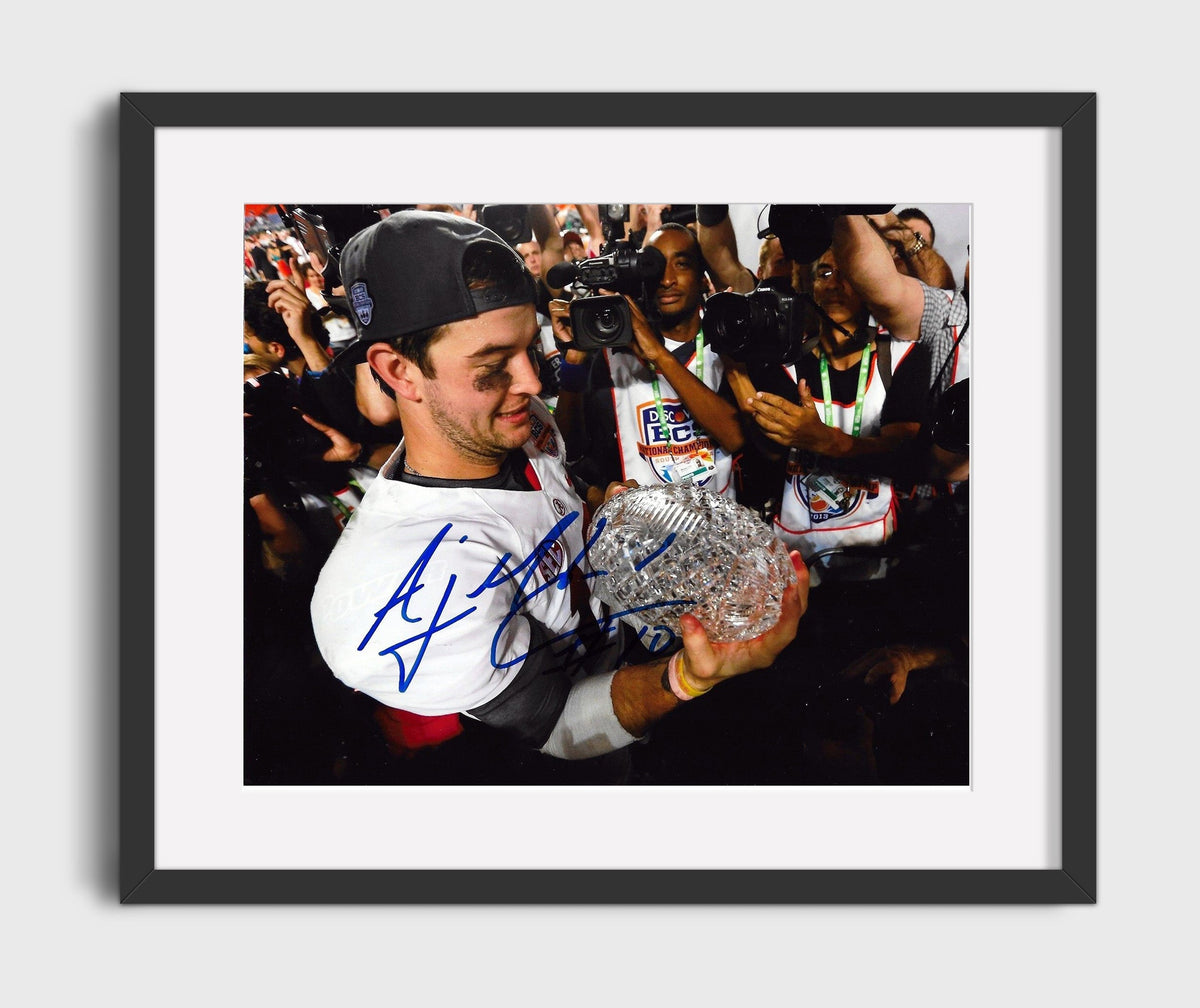 Alabama Football - AJ McCarron - Championship Trophy Hold 8x10 Gallery Frame college football wall art
