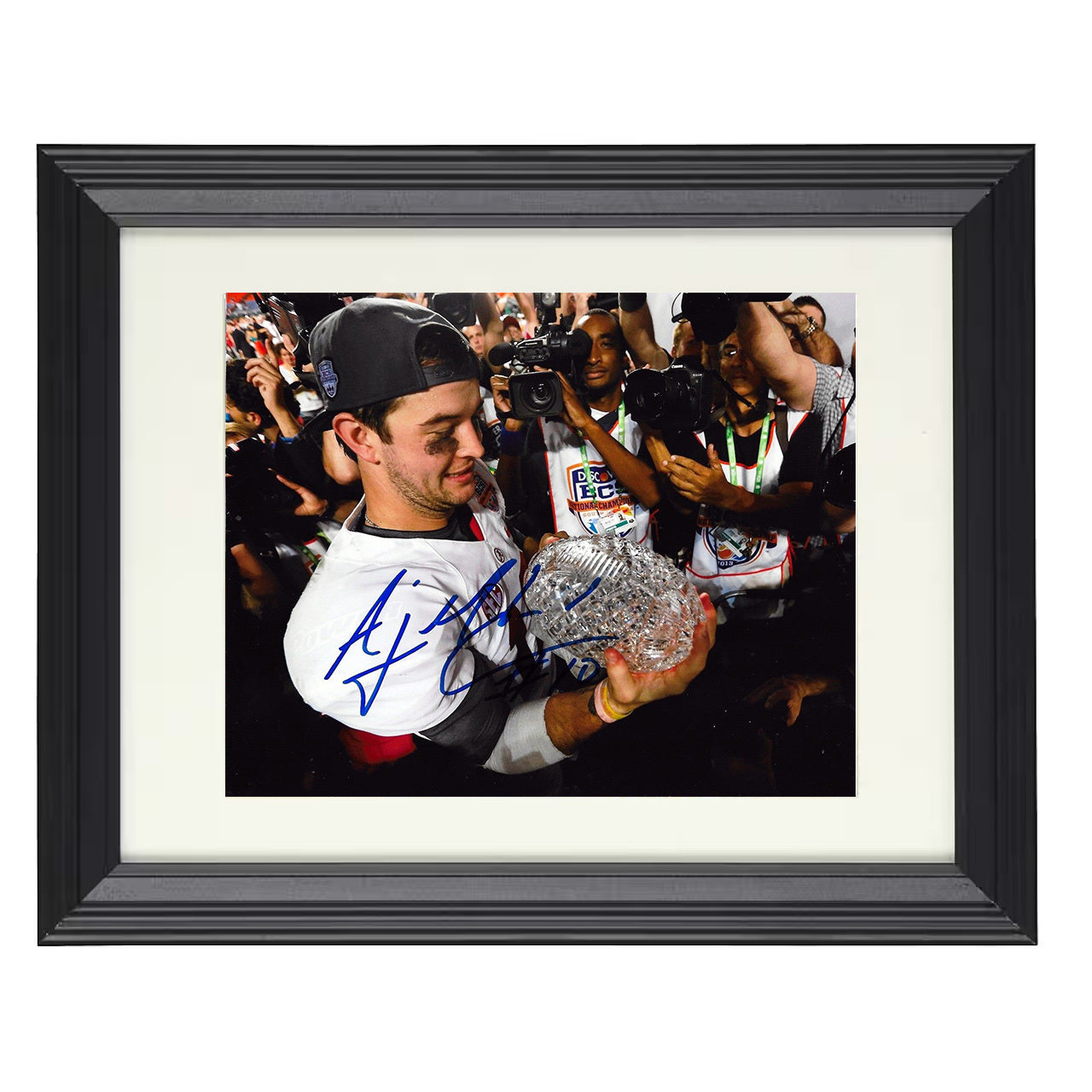 Alabama Football AJ McCarron Championship Trophy Hold 8x10 black beveled frame college football wall art