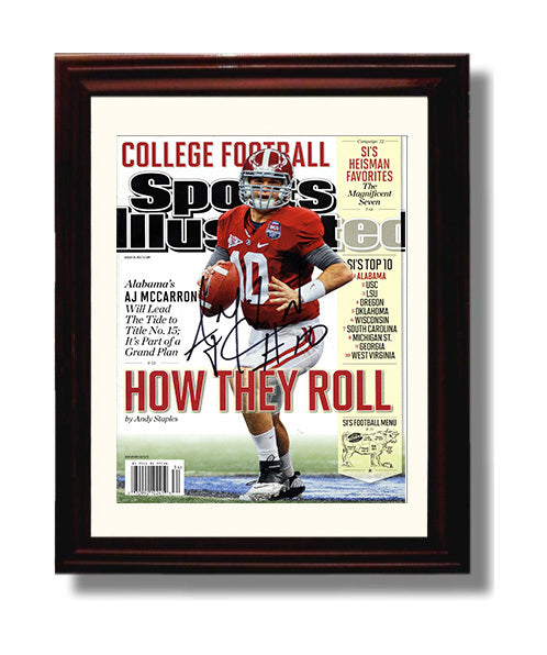 Alabama Football AJ McCarron How They Roll College Football Wall Art 8x10 Beveled Frame wall art print – College Football decor