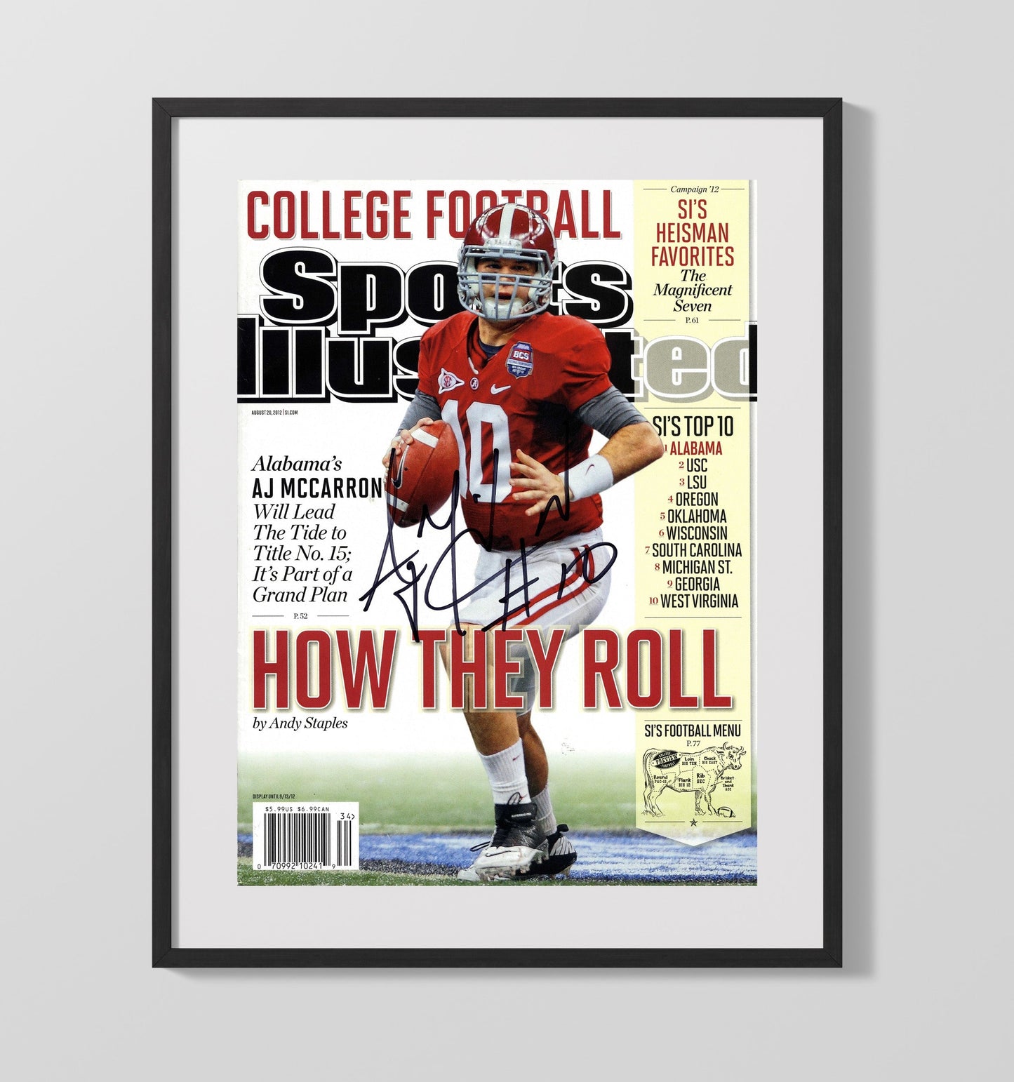 Alabama Football - AJ McCarron - How They Roll 8x10 Gallery Frame college football wall art