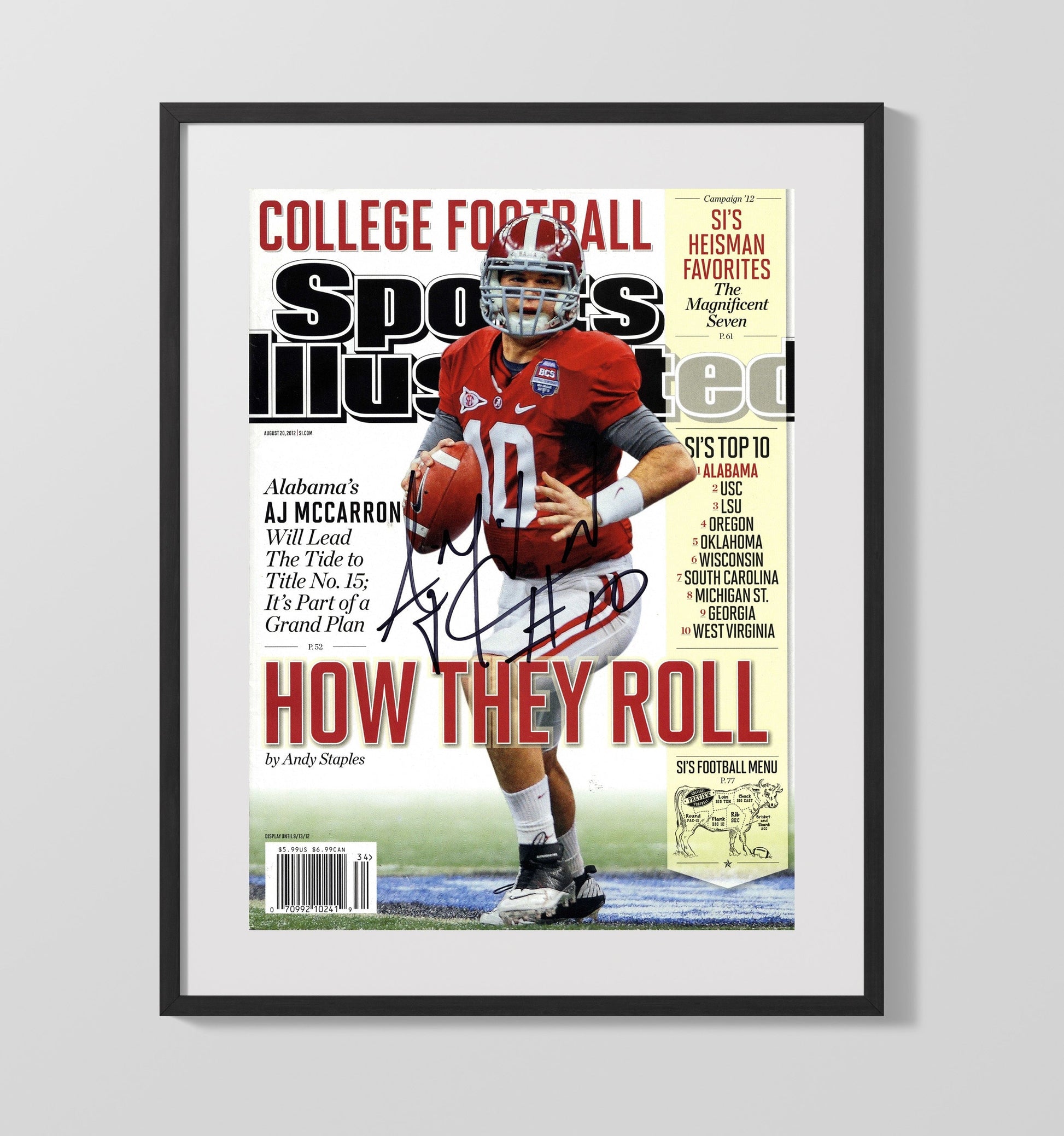 Alabama Football - AJ McCarron - How They Roll 8x10 Gallery Frame college football wall art