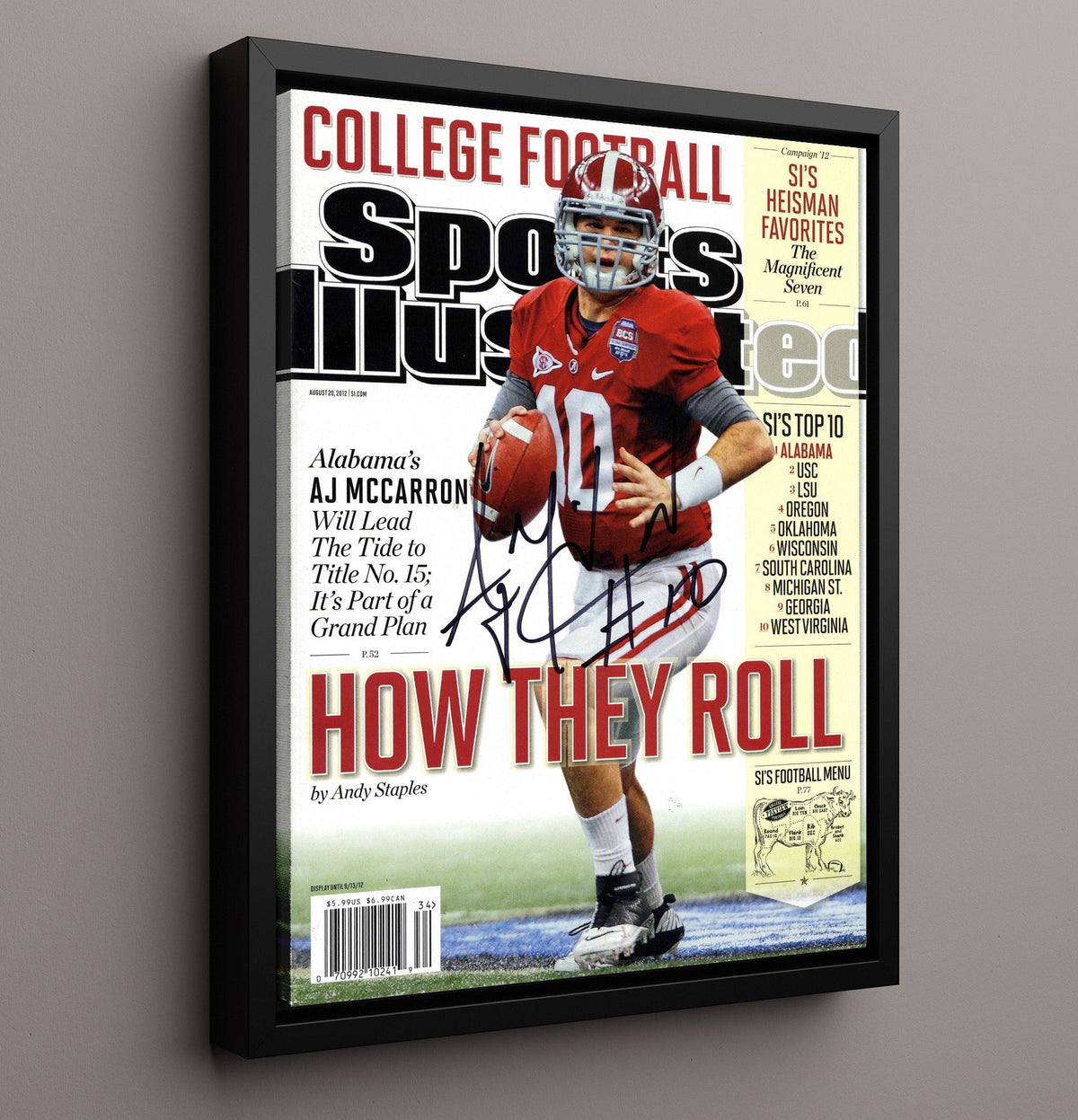 Alabama Football - AJ McCarron - How They Roll 8x10 Framed Canvas college football wall art