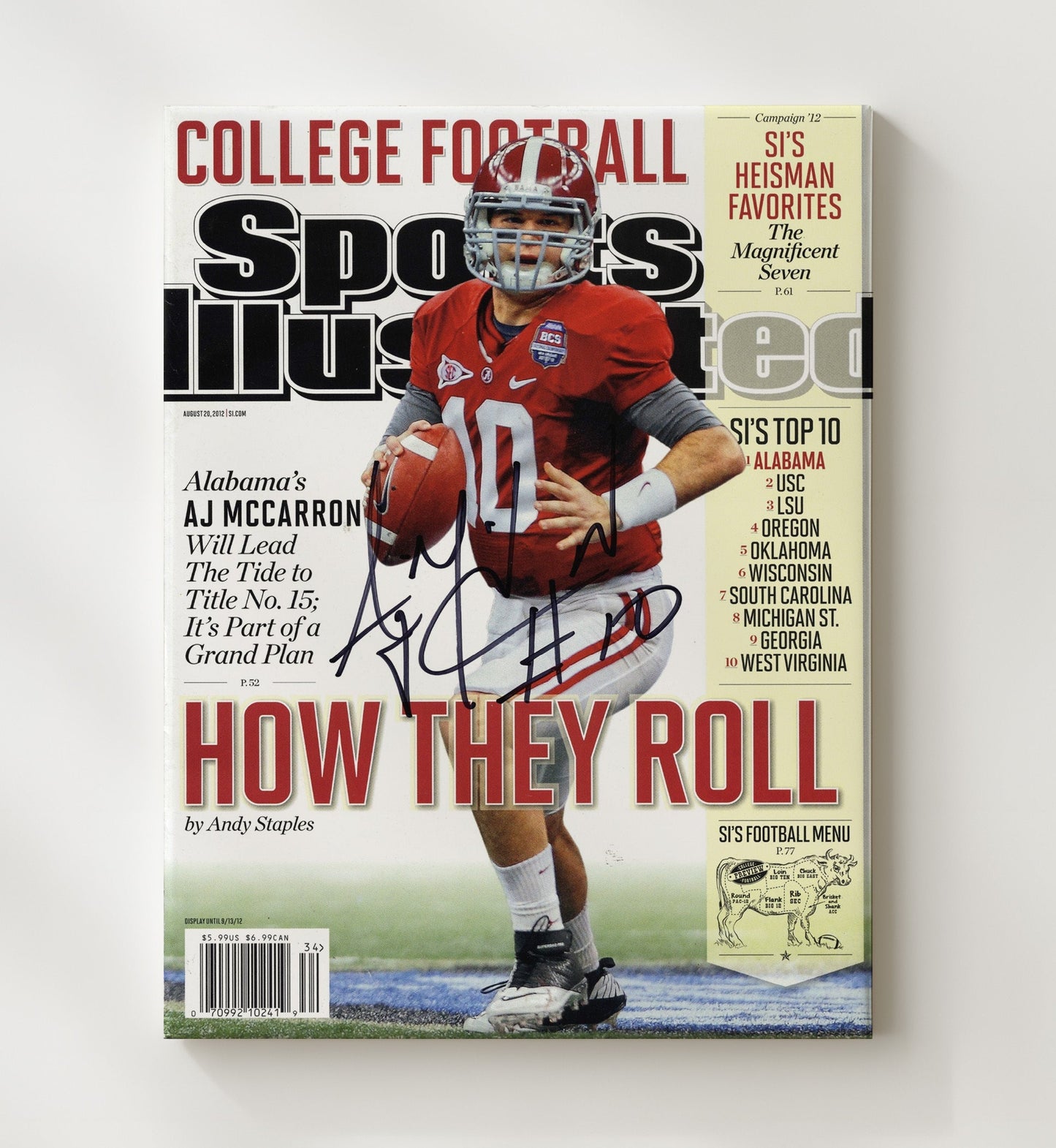 Alabama Football - AJ McCarron - How They Roll 8x10 Canvas college football wall art