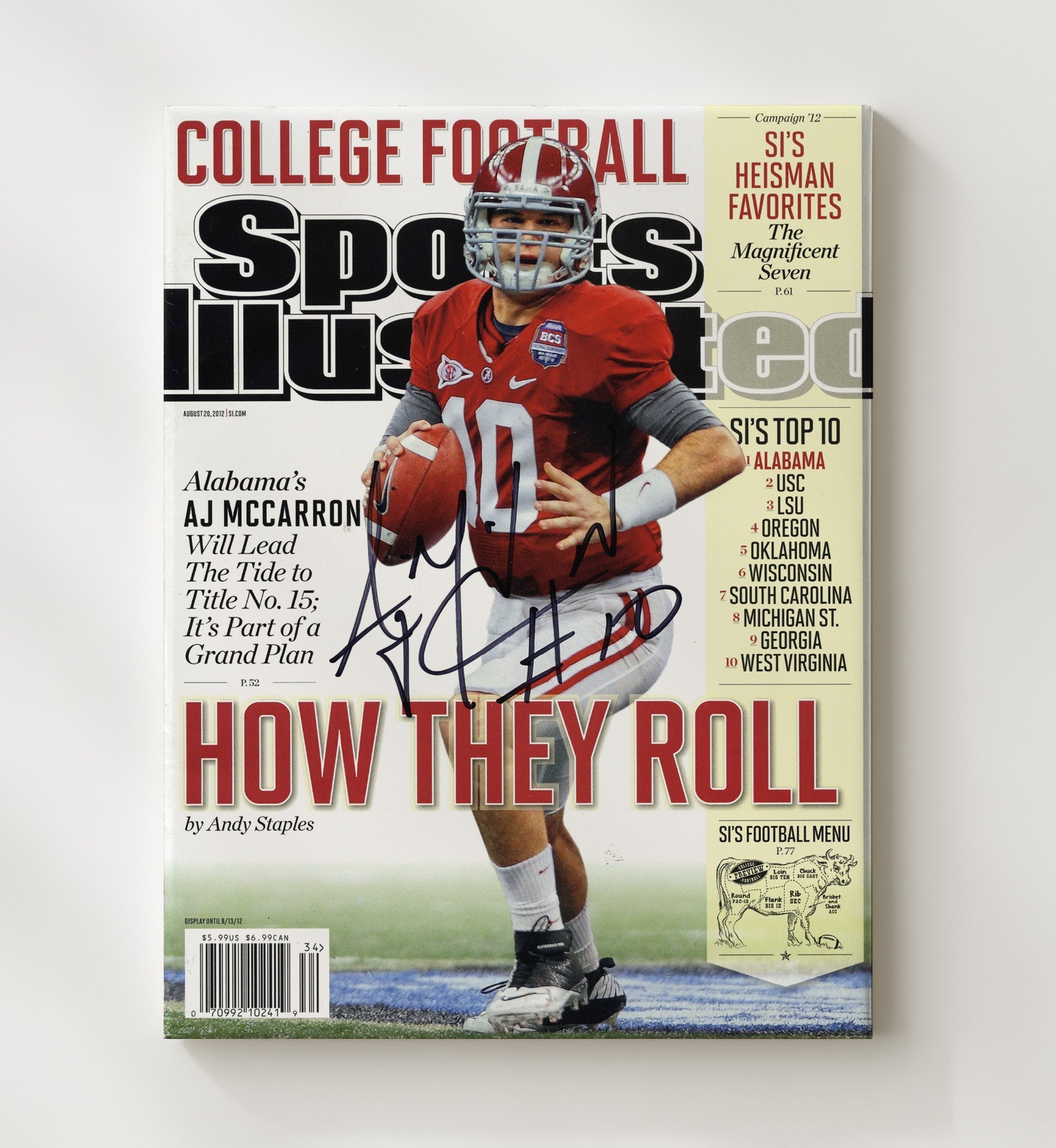 Alabama Football - AJ McCarron - How They Roll 8x10 Canvas college football wall art