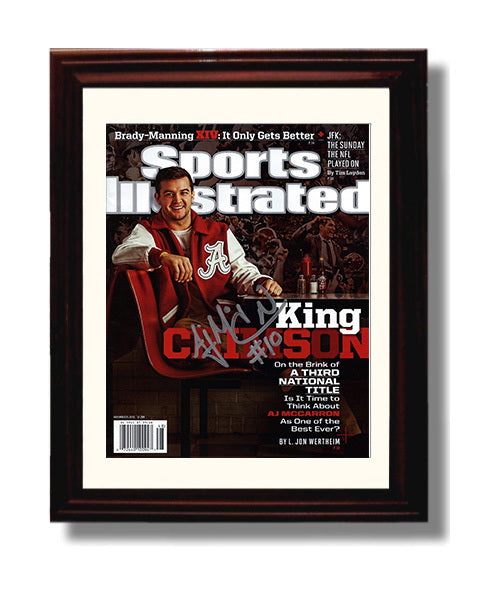 Alabama Football AJ McCarron King Crimson College Football Wall Art 8x10 Beveled Frame wall art print – College Football decor