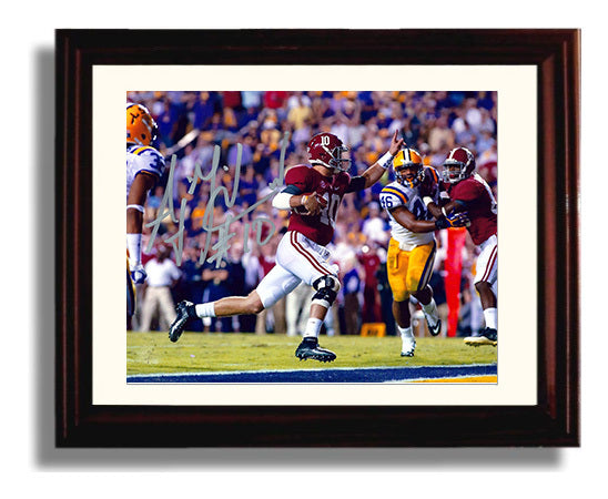 Alabama Football AJ McCarron Game Winning Drive 2013 Title College Football Wall Art 8x10 Beveled Frame wall art print – College Football decor