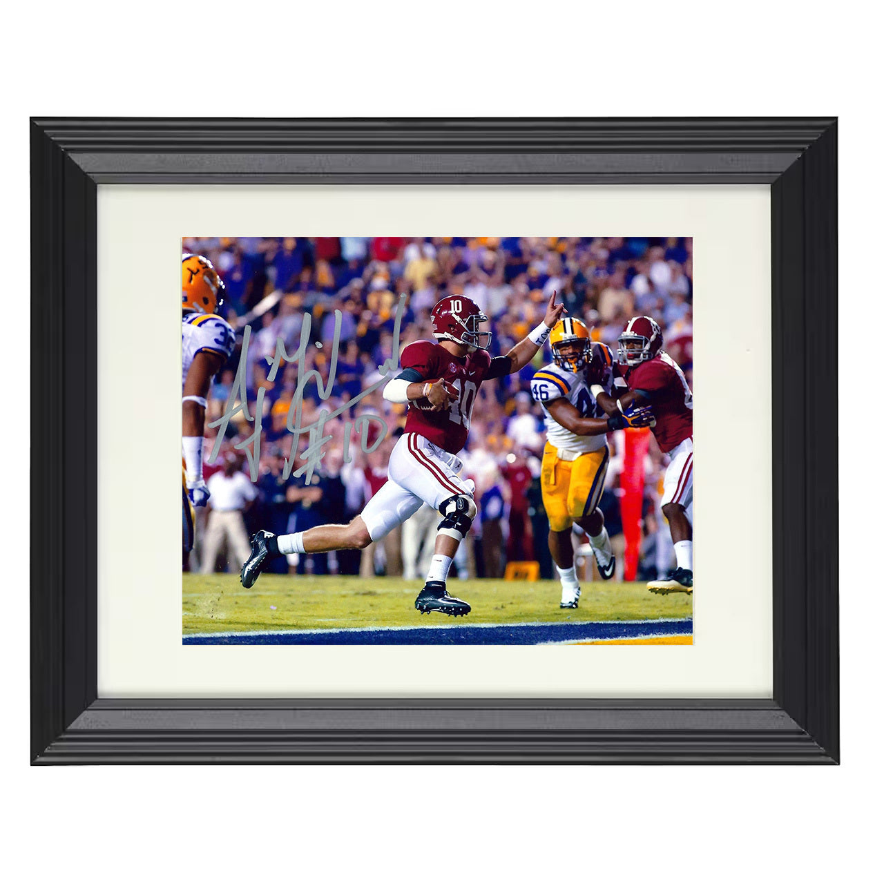 Alabama Football AJ McCarron Game Winning Drive 2013 Title 8x10 black beveled frame college football wall art