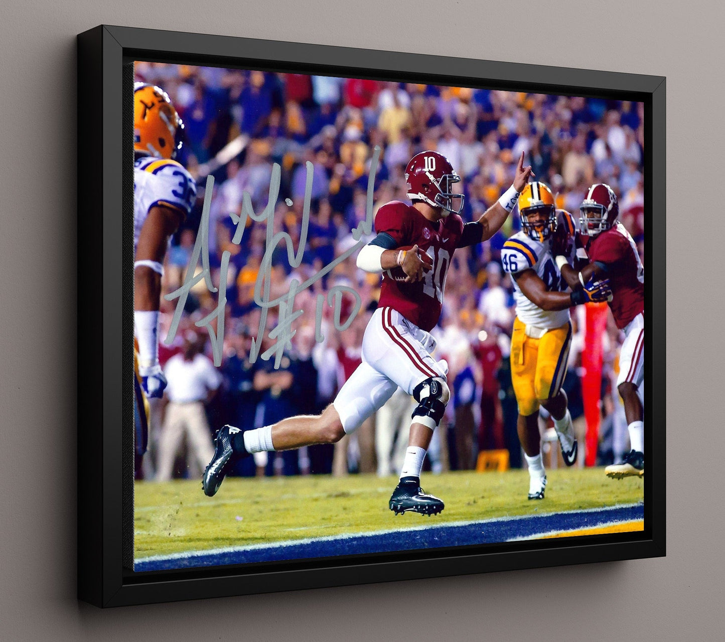 Alabama Football - AJ McCarron Game Winning Drive 2013 Title 8x10 Framed Canvas college football wall art