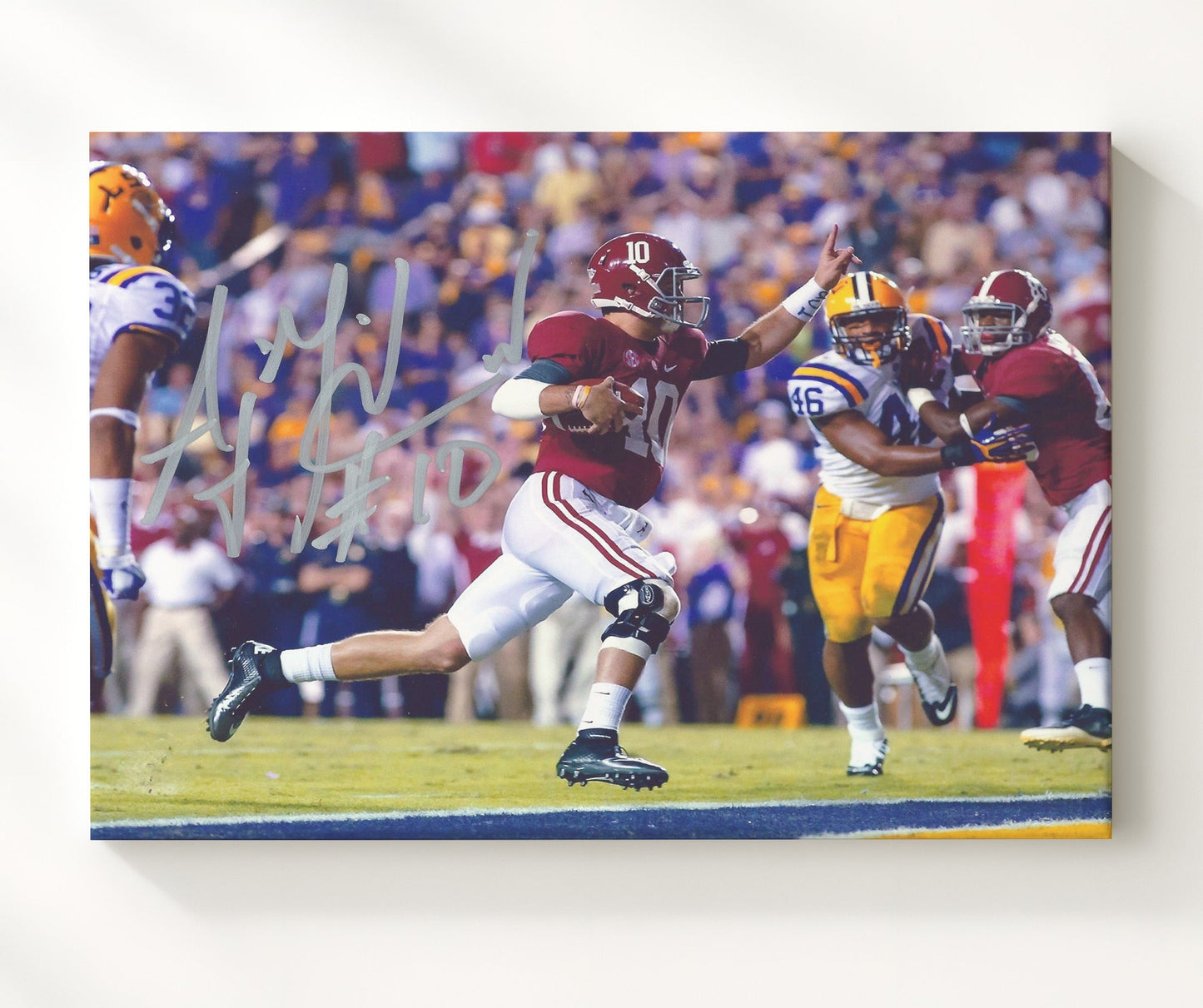 Alabama Football - AJ McCarron Game Winning Drive 2013 Title 8x10 Canvas college football wall art
