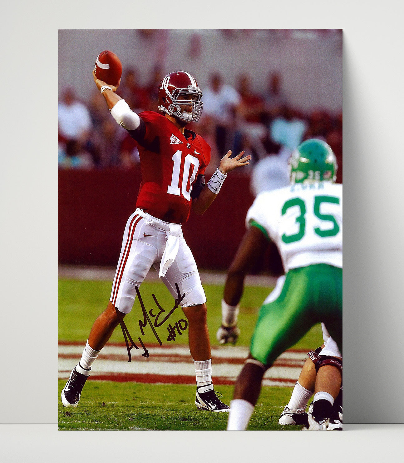 Alabama Football AJ McCarron Pocket Command Throw College Football Wall Art 16x20 Unframed Print wall art print – College Football decor