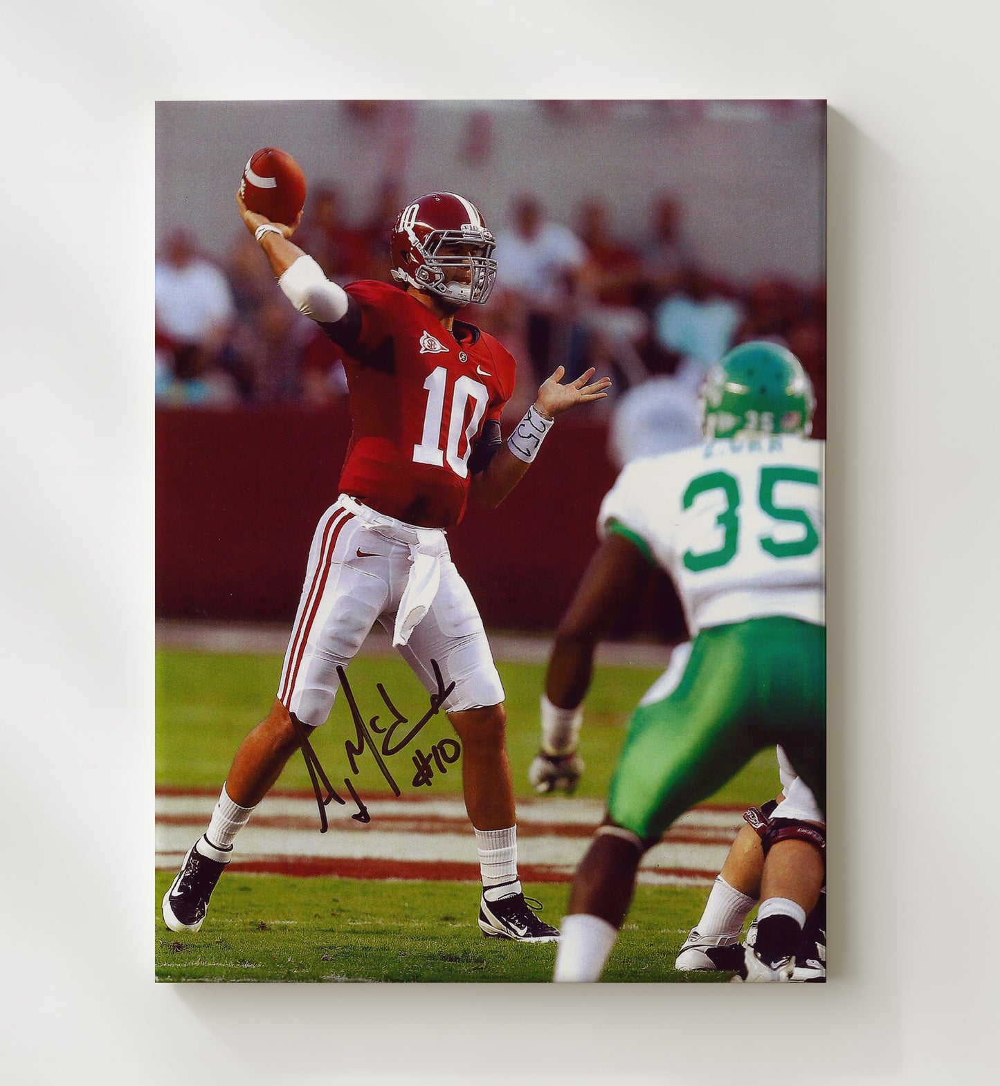 Alabama Football - AJ McCarron Pocket Command Throw 8x10 Canvas college football wall art