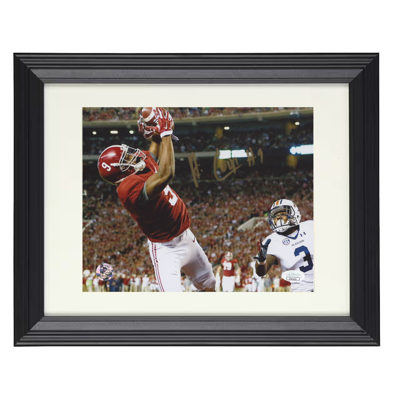 Alabama Amari Cooper Catch vs Auburn Deep Reception 8x10 black beveled frame college football wall art