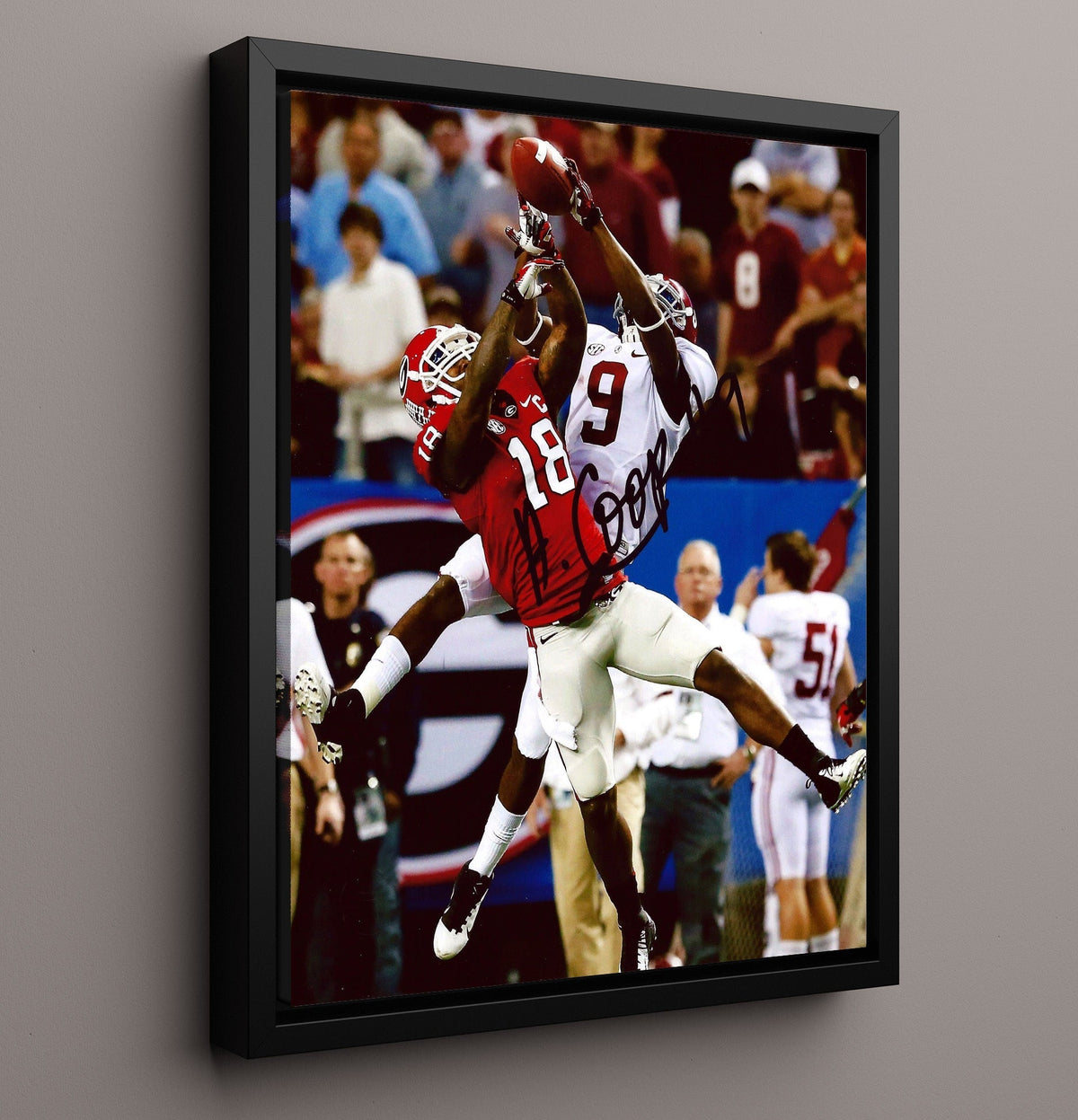 Alabama Football - Amari Cooper High Grab - Clutch Catch 8x10 Framed Canvas college football wall art