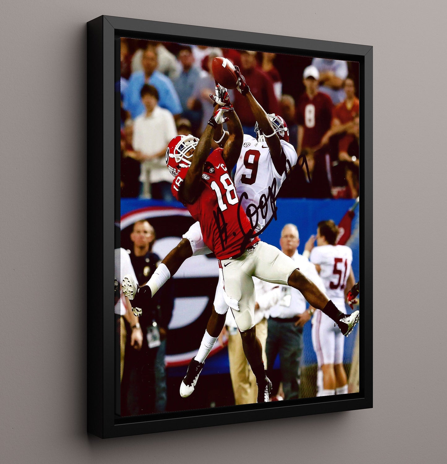 Alabama Football - Amari Cooper High Grab - Clutch Catch 8x10 Framed Canvas college football wall art