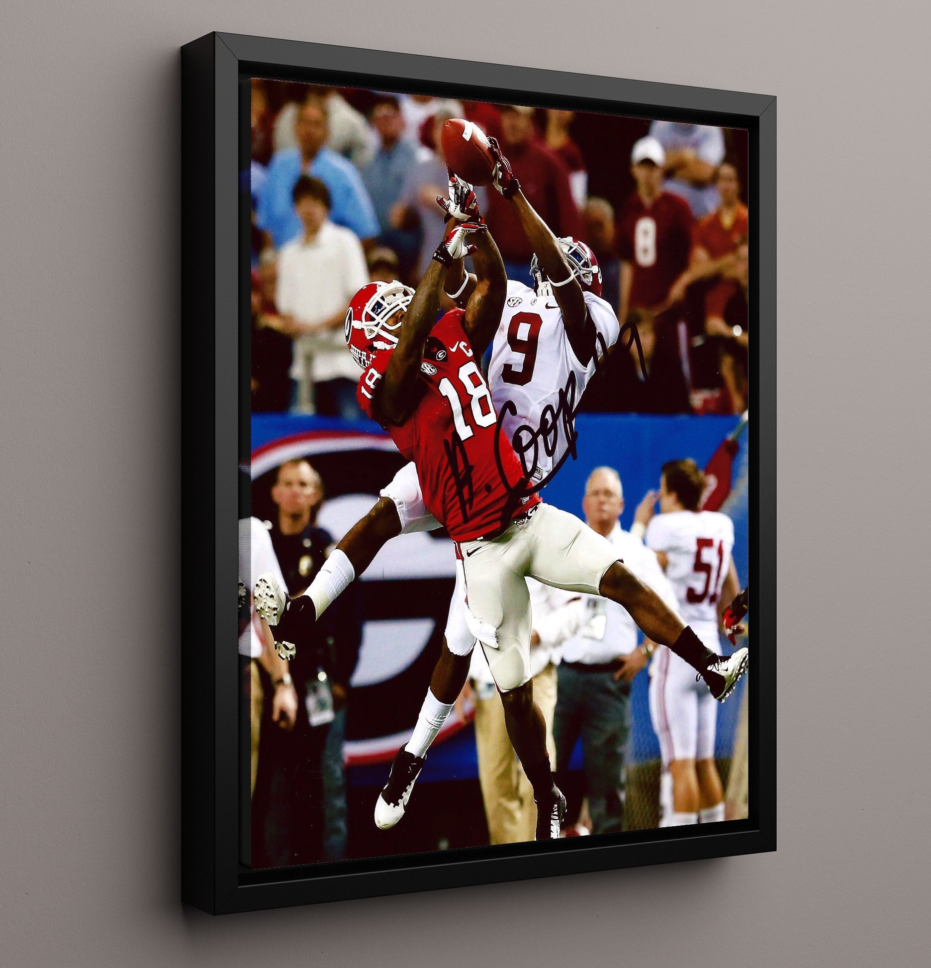 Alabama Football - Amari Cooper High Grab - Clutch Catch 8x10 Framed Canvas college football wall art
