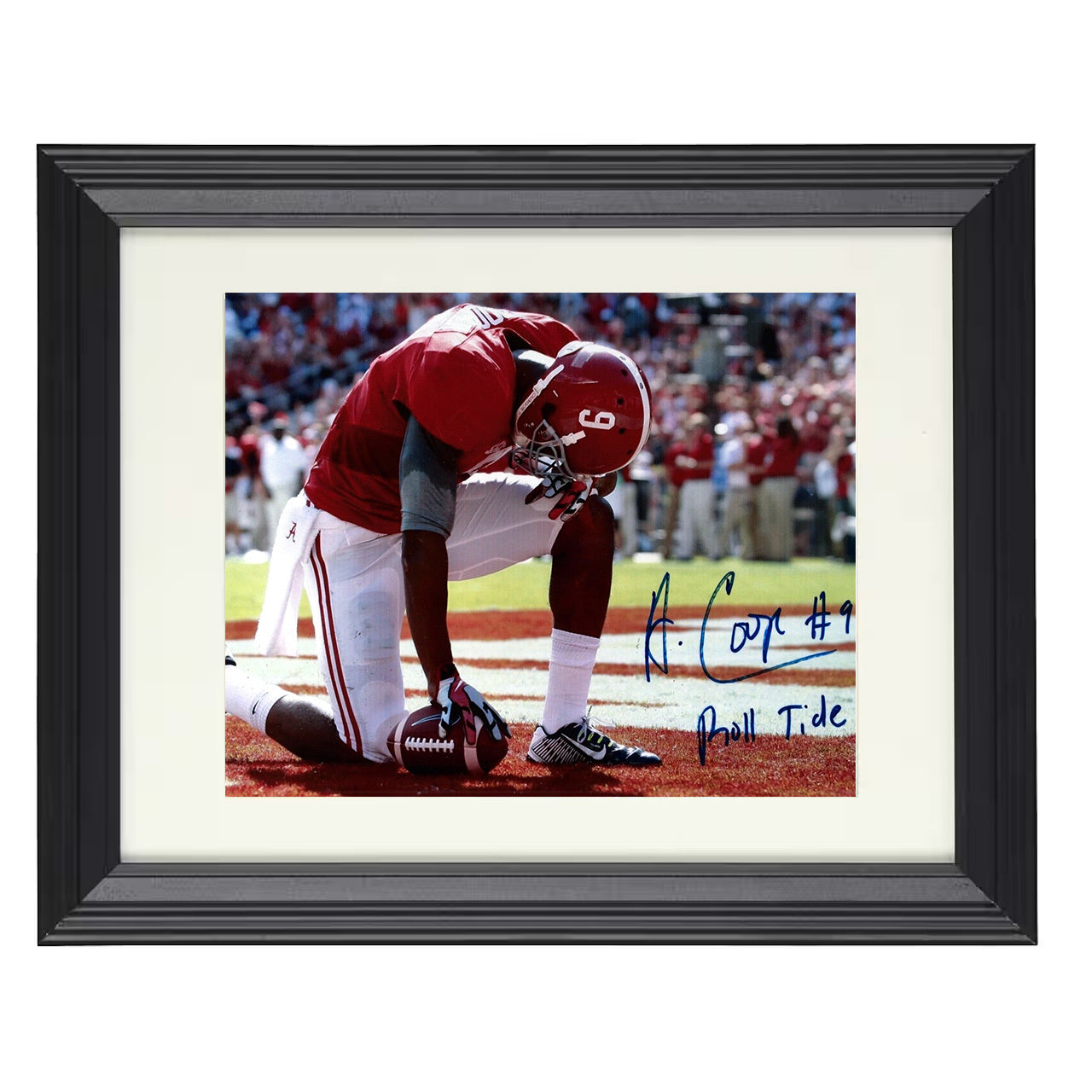 Alabama Amari Cooper Touchdown Catch End Zone Celebration 8x10 black beveled frame college football wall art