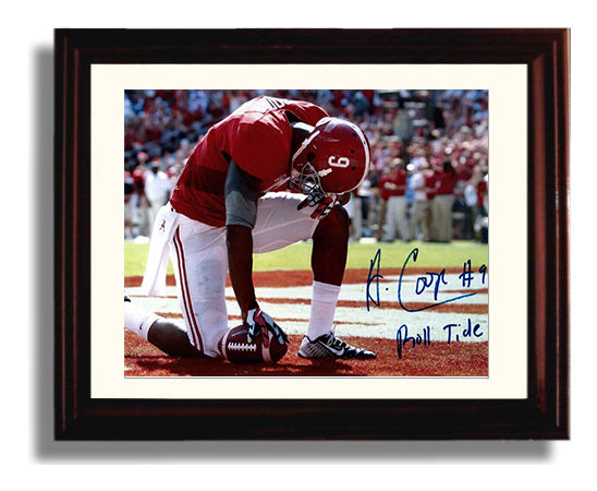 Alabama Football Amari Cooper Touchdown Catch End Zone Celebration College Football Wall Art 8x10 Beveled Frame wall art print – College Football decor