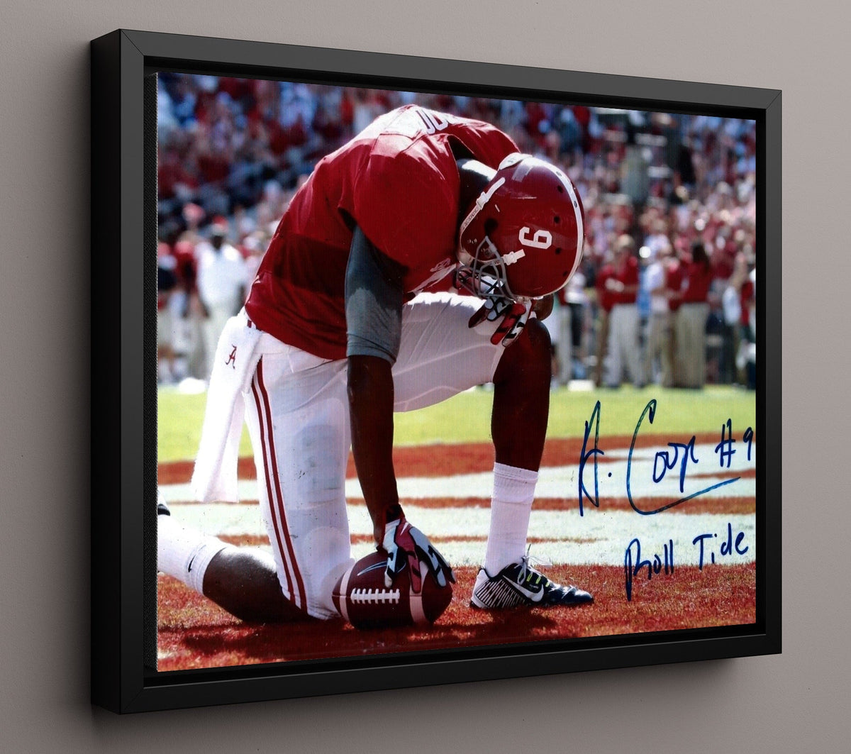 Alabama Football - Amari Cooper Touchdown Catch End Zone Celebration 8x10 Framed Canvas college football wall art