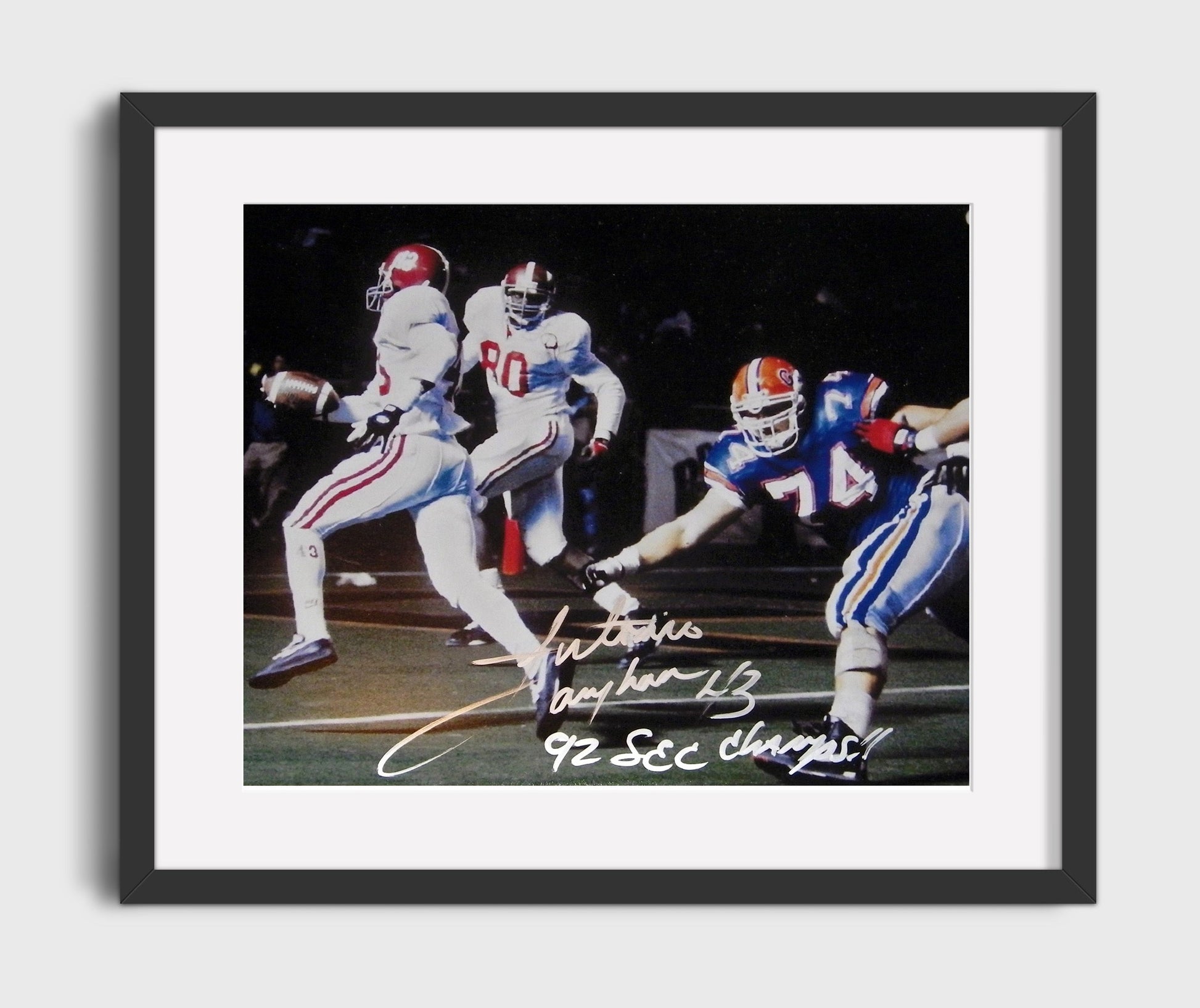 Alabama Football - Antonio Langham Interception Return 1992 SEC Championship 8x10 Gallery Frame college football wall art