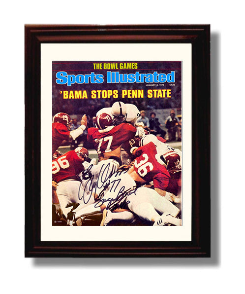 Alabama Football Barry Krause Goal Line Stand College Football Wall Art 8x10 Beveled Frame wall art print – College Football decor