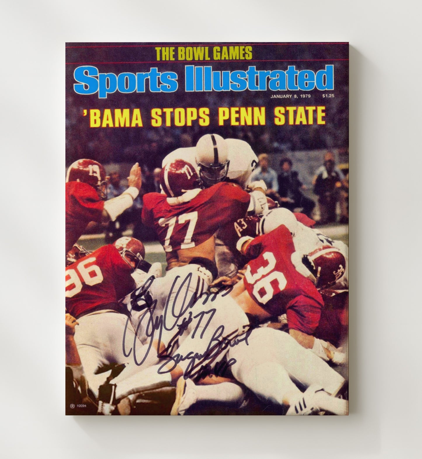 Alabama Football Barry Krause Goal Line Stand College Football Wall Art 20x24 Canvas wall art print – College Football decor