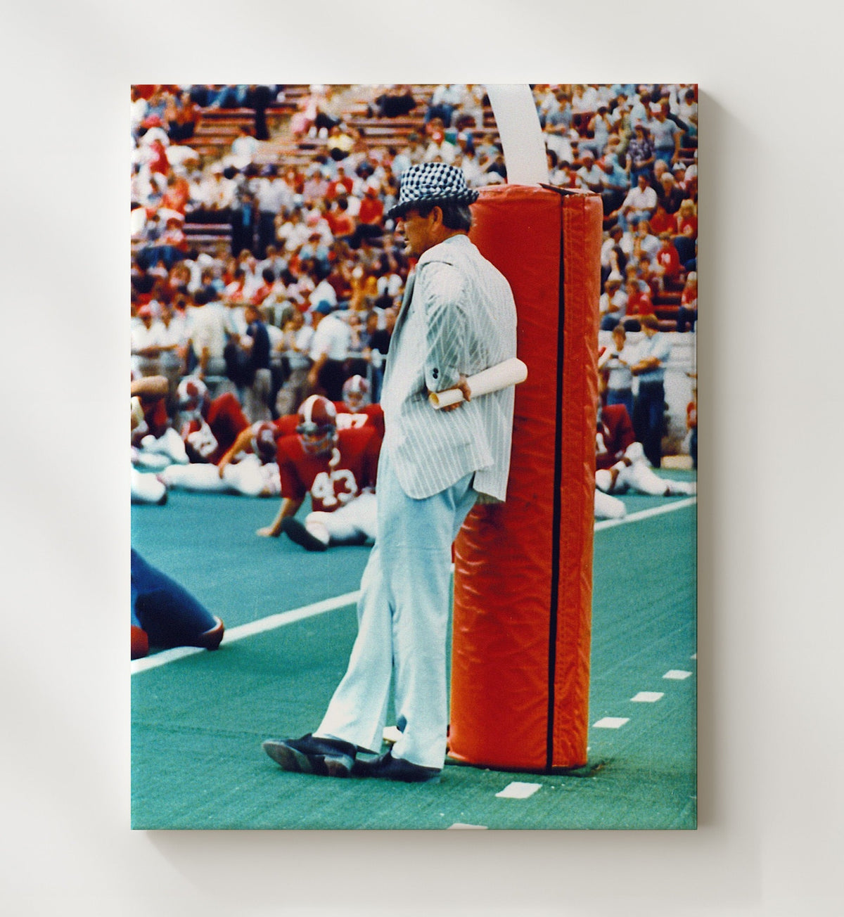 Alabama Football - Bear Bryant Sideline Style - Houndstooth Legend 8x10 Canvas college football wall art