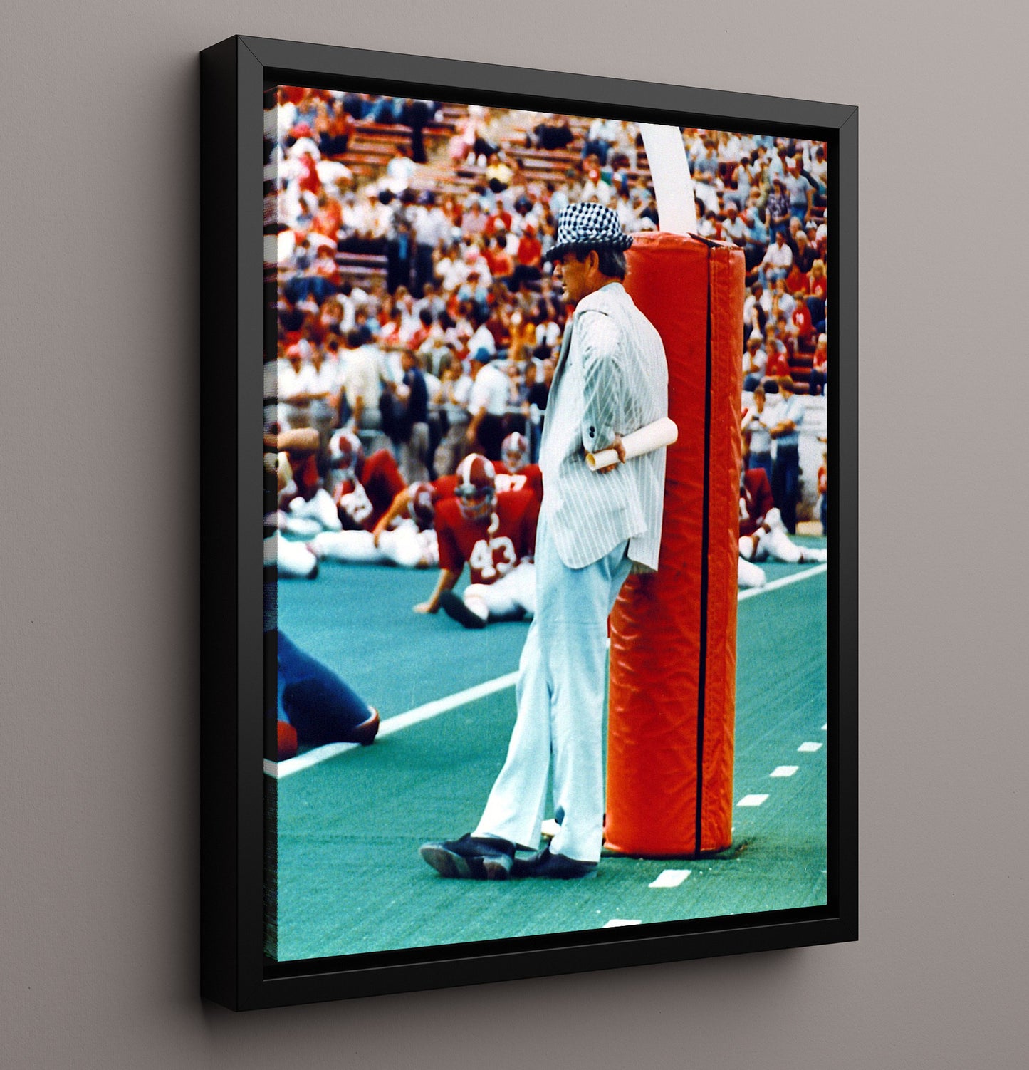 Alabama Football - Bear Bryant Sideline Style - Houndstooth Legend 8x10 Framed Canvas college football wall art