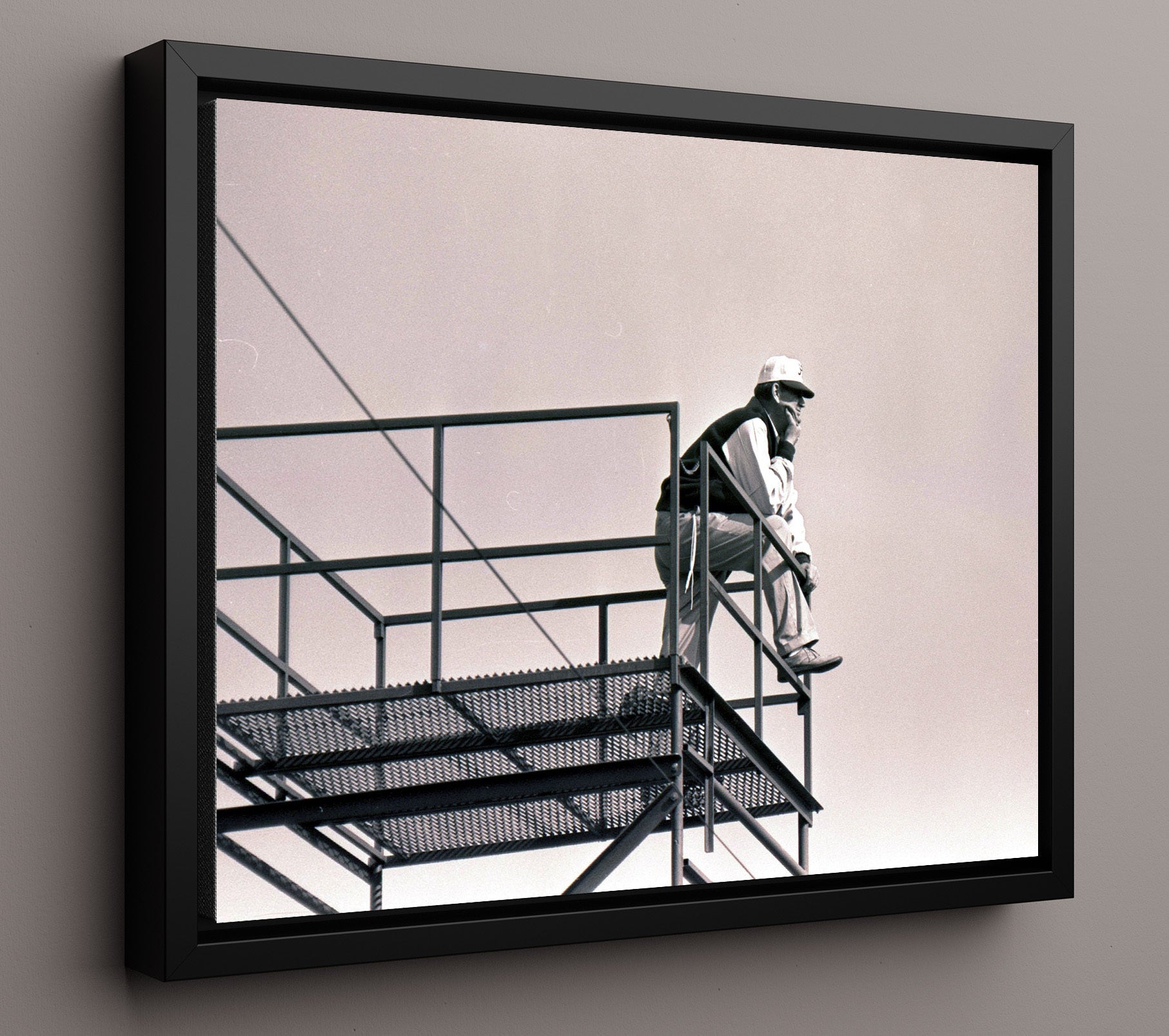 Alabama Football Bear Bryant Tower Overlook College Football Wall Art 16x20 Framed Canvas wall art print – College Football decor