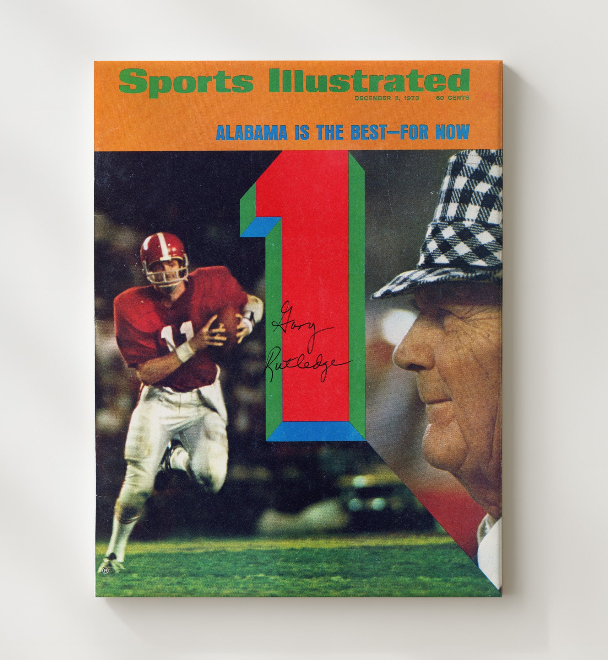 Alabama Football - Bear Bryant and Gary Rutledge - Bama No 1 8x10 Canvas college football wall art