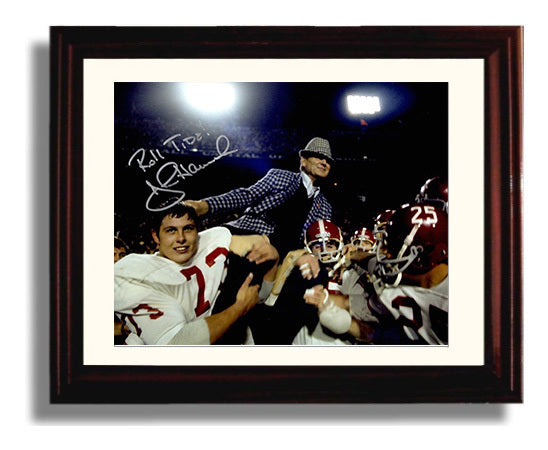 Alabama Football Bear Bryant and John Hannah Postgame Celebration Moment College Football Wall 8x10 Beveled Frame wall art print – College Football decor