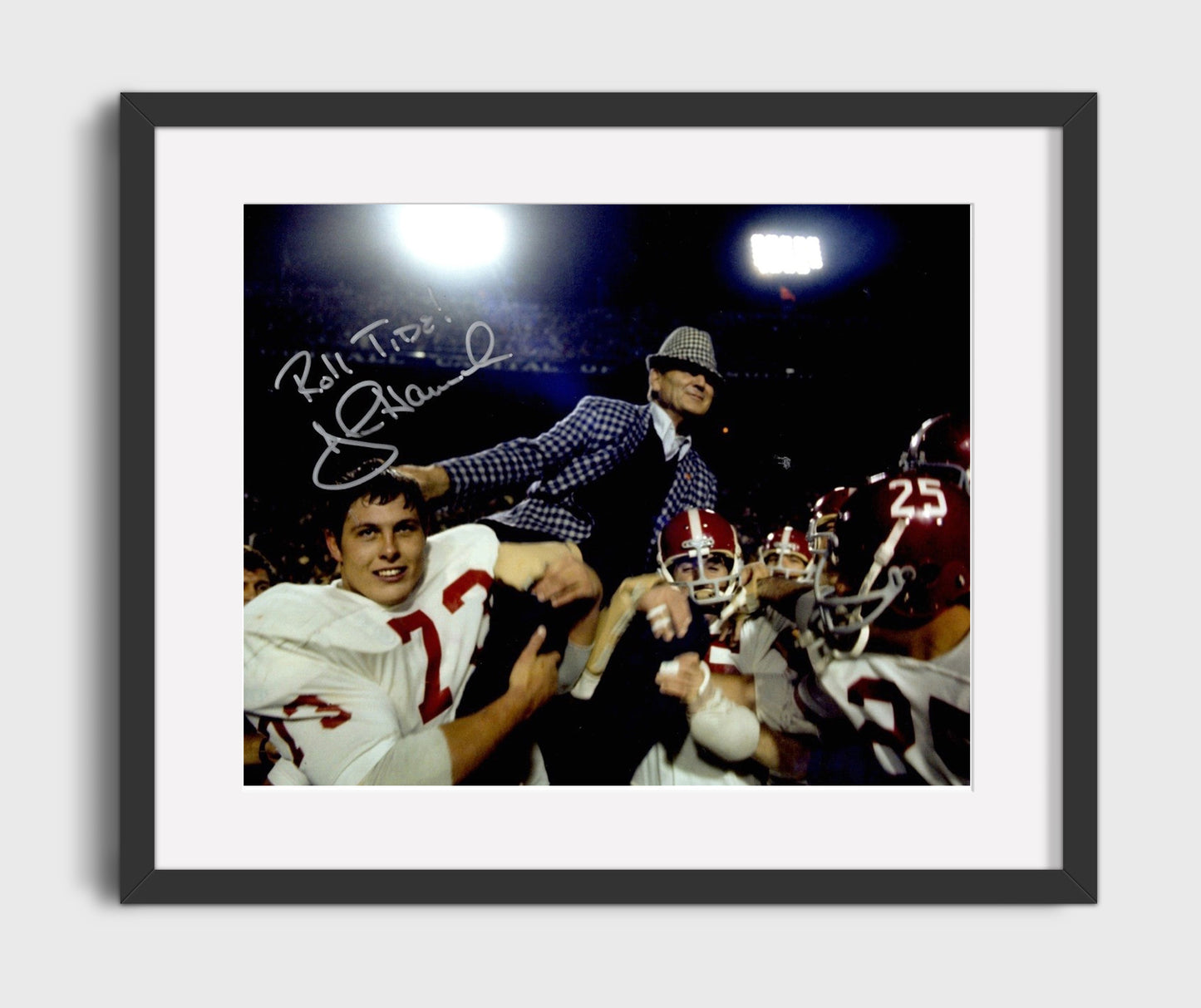 Alabama Football - Bear Bryant and John Hannah Postgame Celebration Moment 8x10 Gallery Frame college football wall art