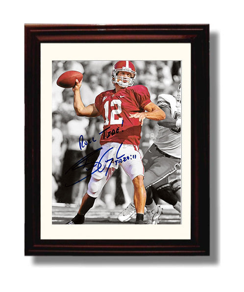 Alabama Football Brodie Croyle Mid Pass Crimson Focus College Football Wall Art 8x10 Beveled Frame wall art print – College Football decor